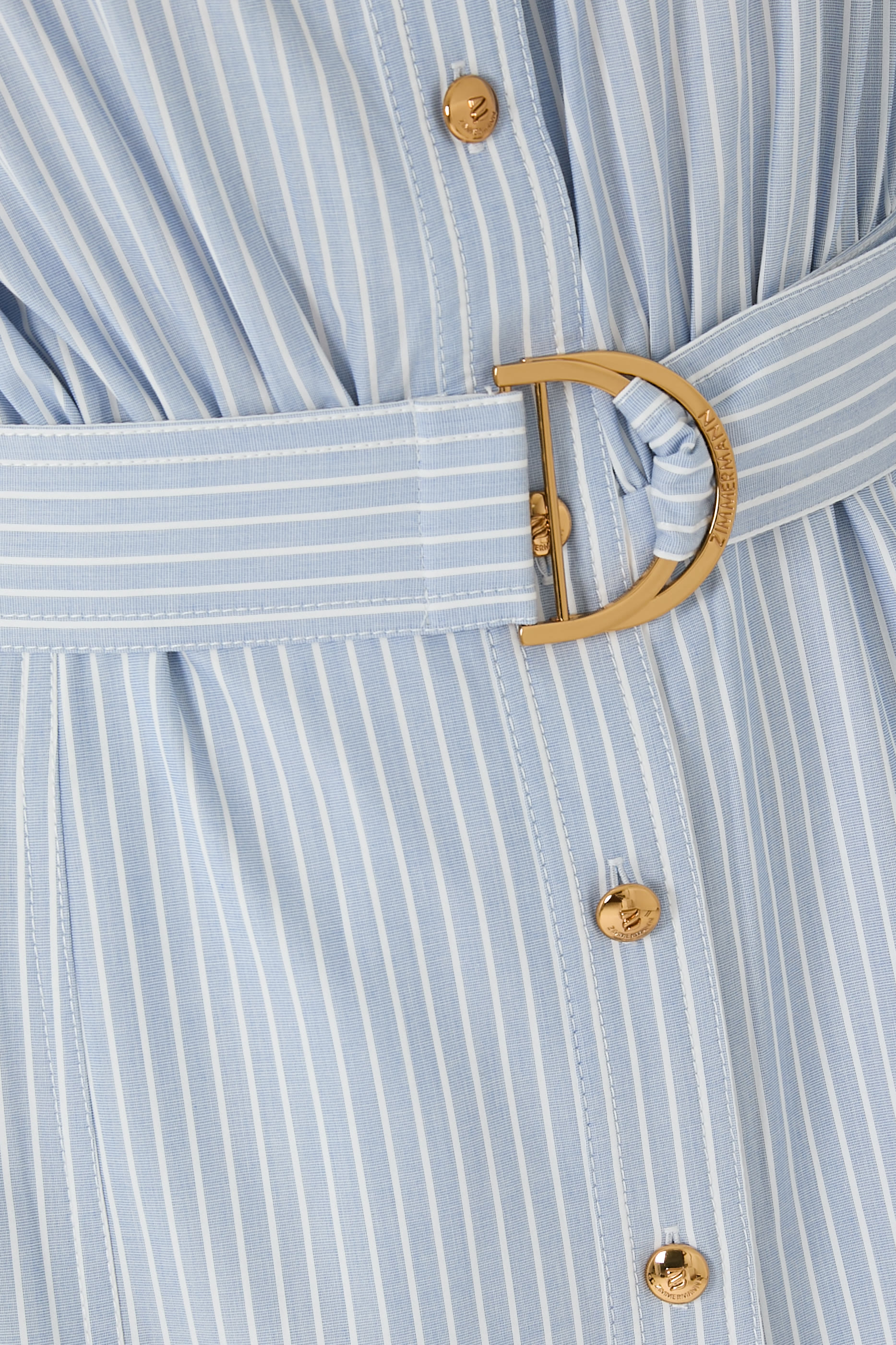 فستان متوسط الطول بتصميم عملي بنقشة مخططة