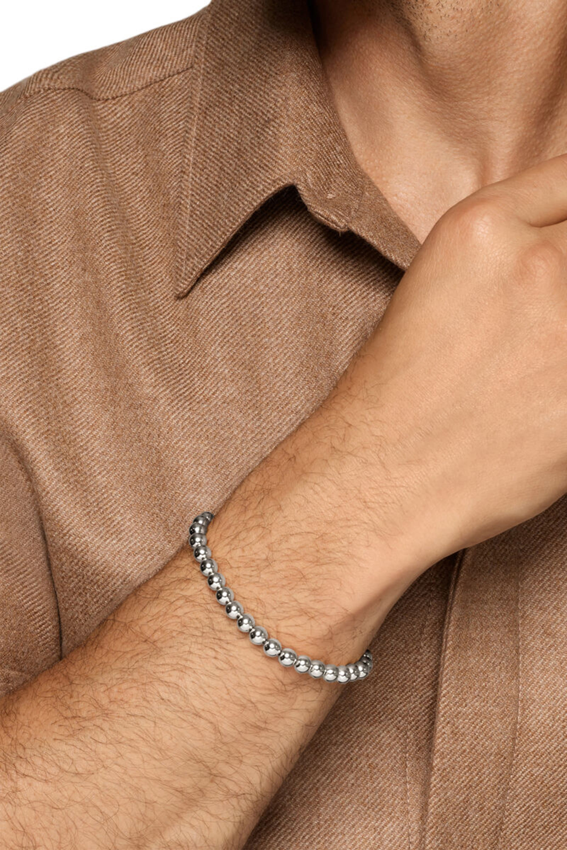 سوار سبيريتشوال بخرز بتصميم مسبحة فضة إسترلينية