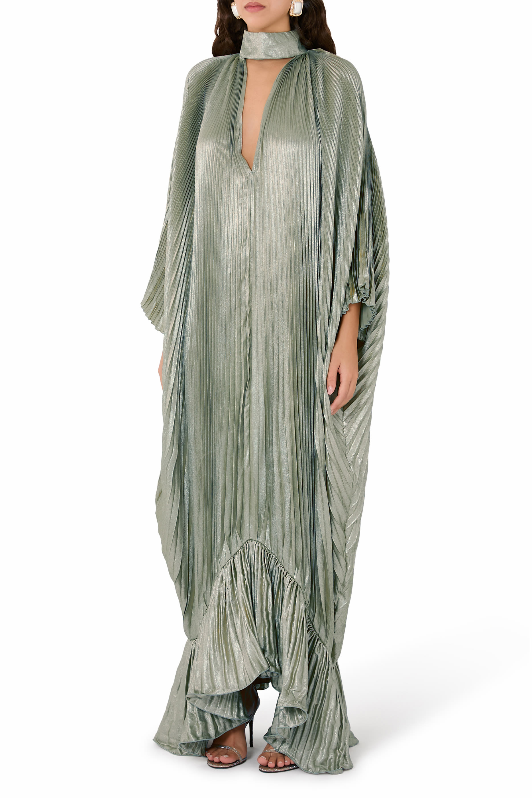 فستان سهرة بخصر مرتفع