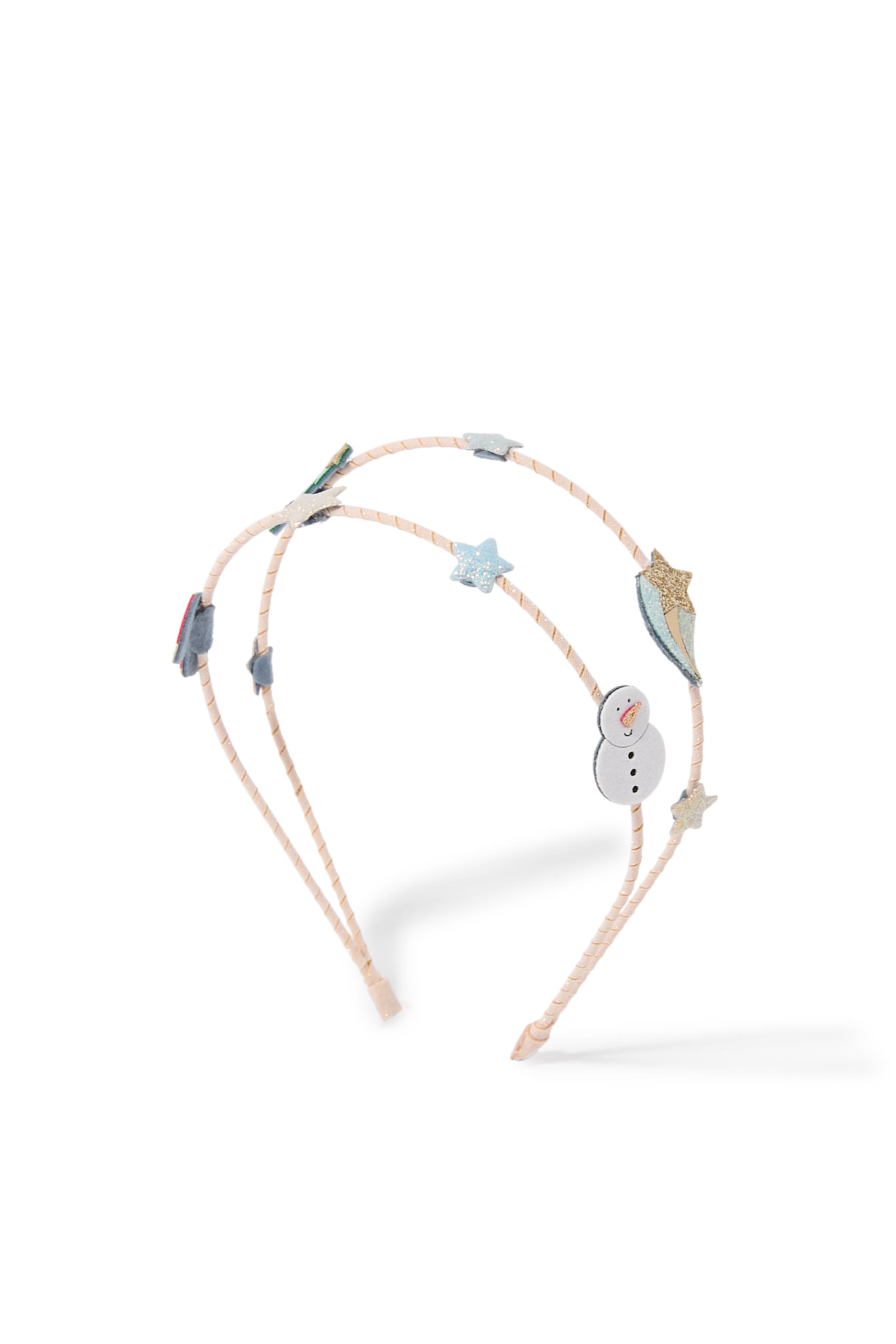 طوق شعر بتصميم رجل ثلج مزدوج للأطفال