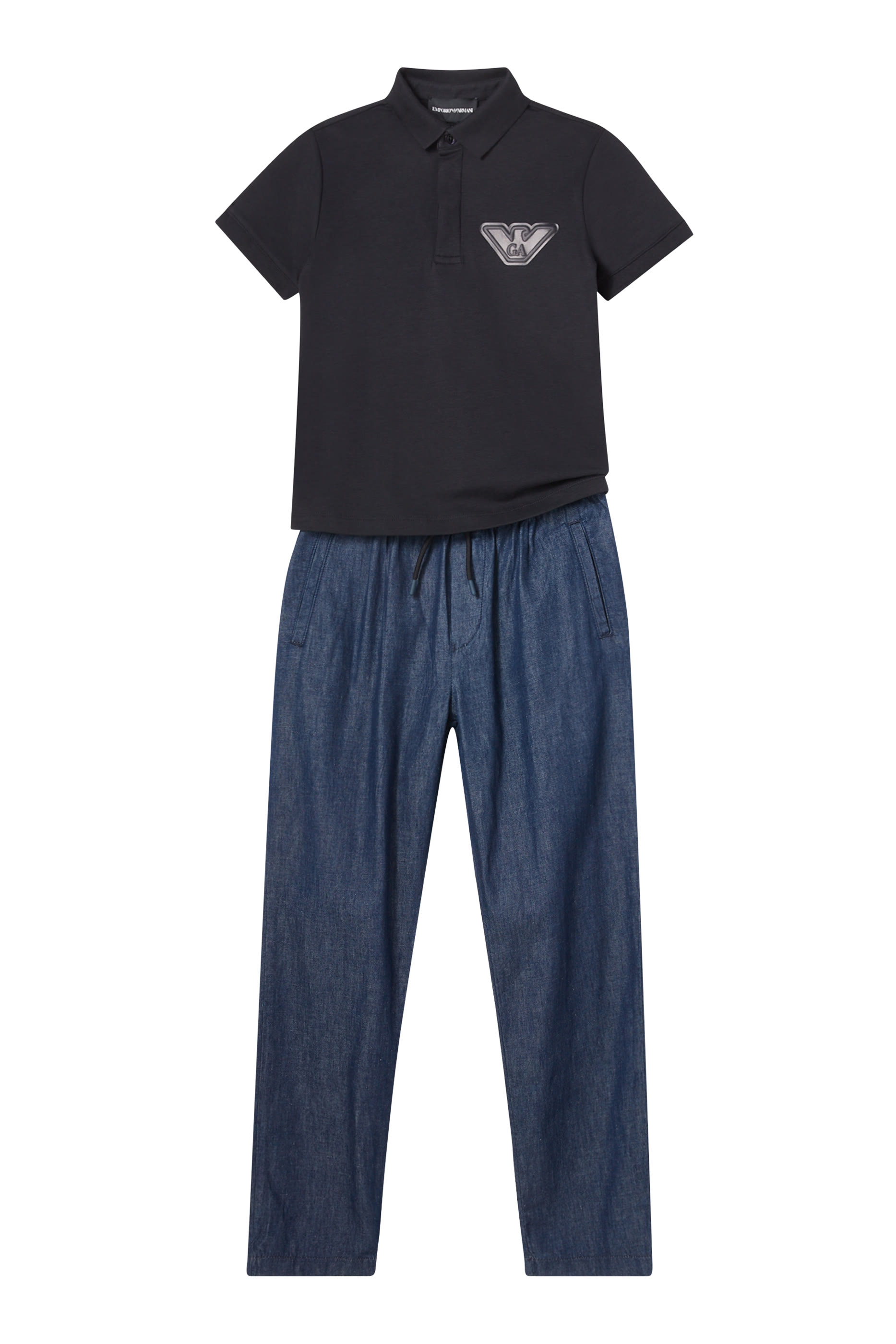 قميص بولو بشعار الماركة قطن للأطفال