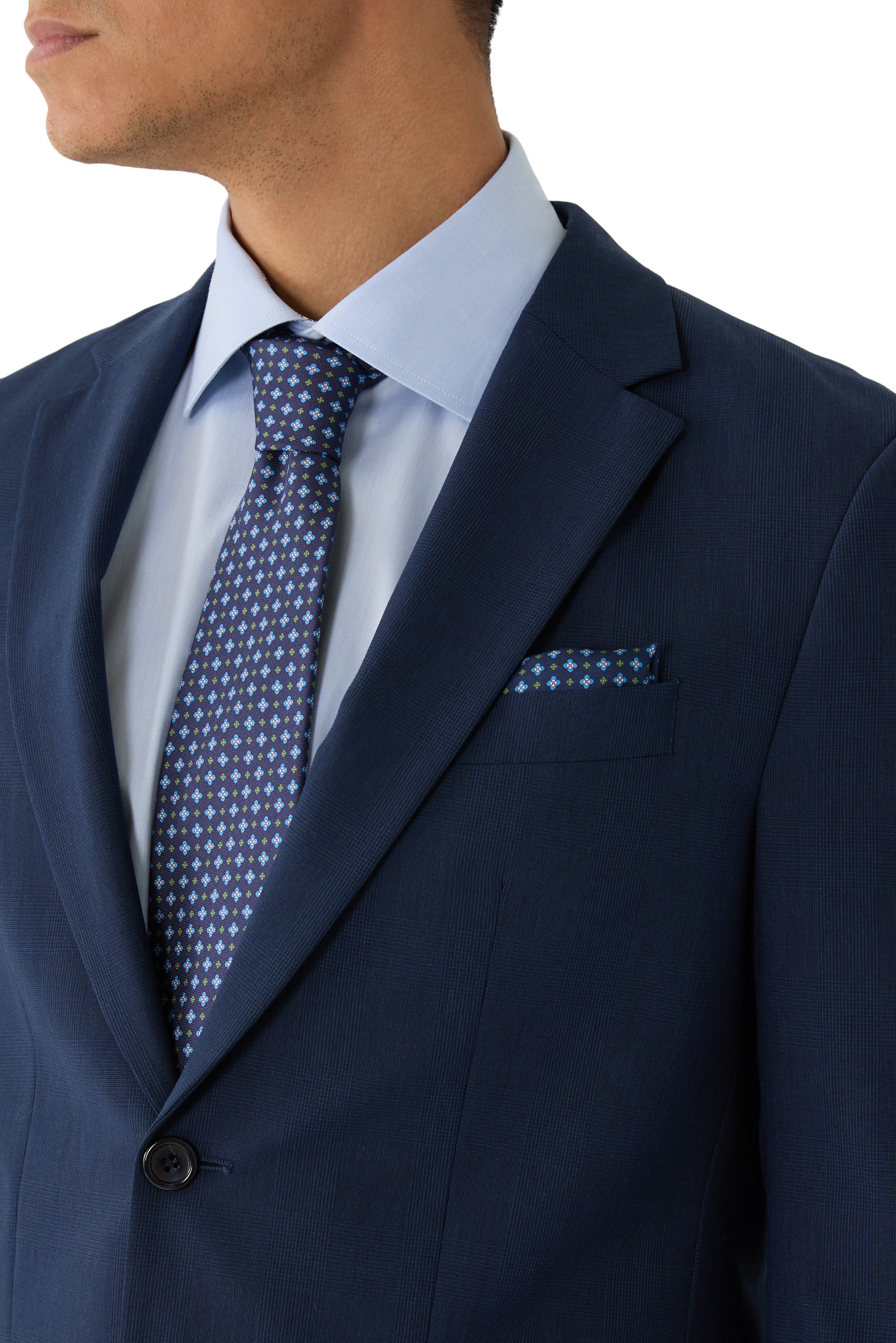 منديل جيب بنقشة زهور حرير