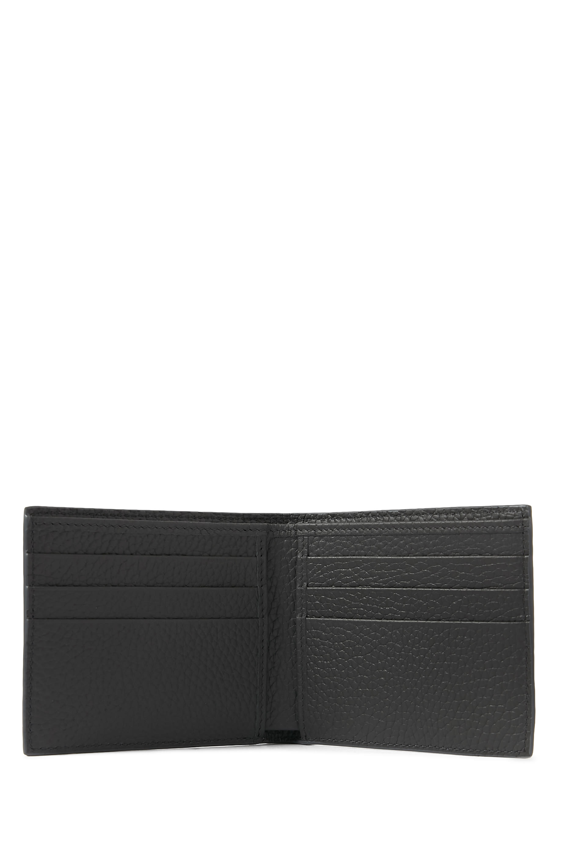 محفظة ثنائية الطيّ بشعار حرفي الماركة جلد عجل