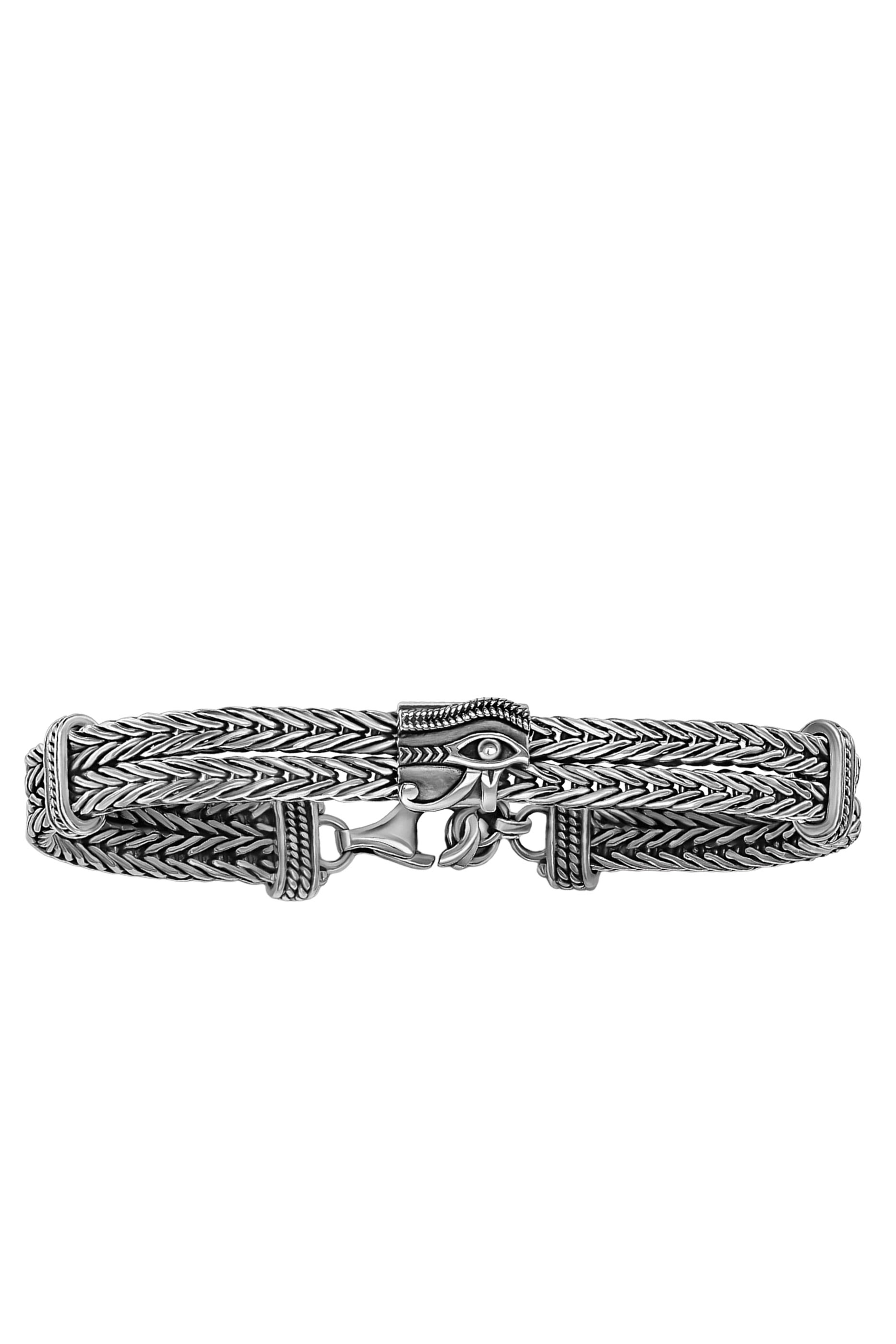 سوار عين حورس بسلسلة رومانية، فضة إسترلينية