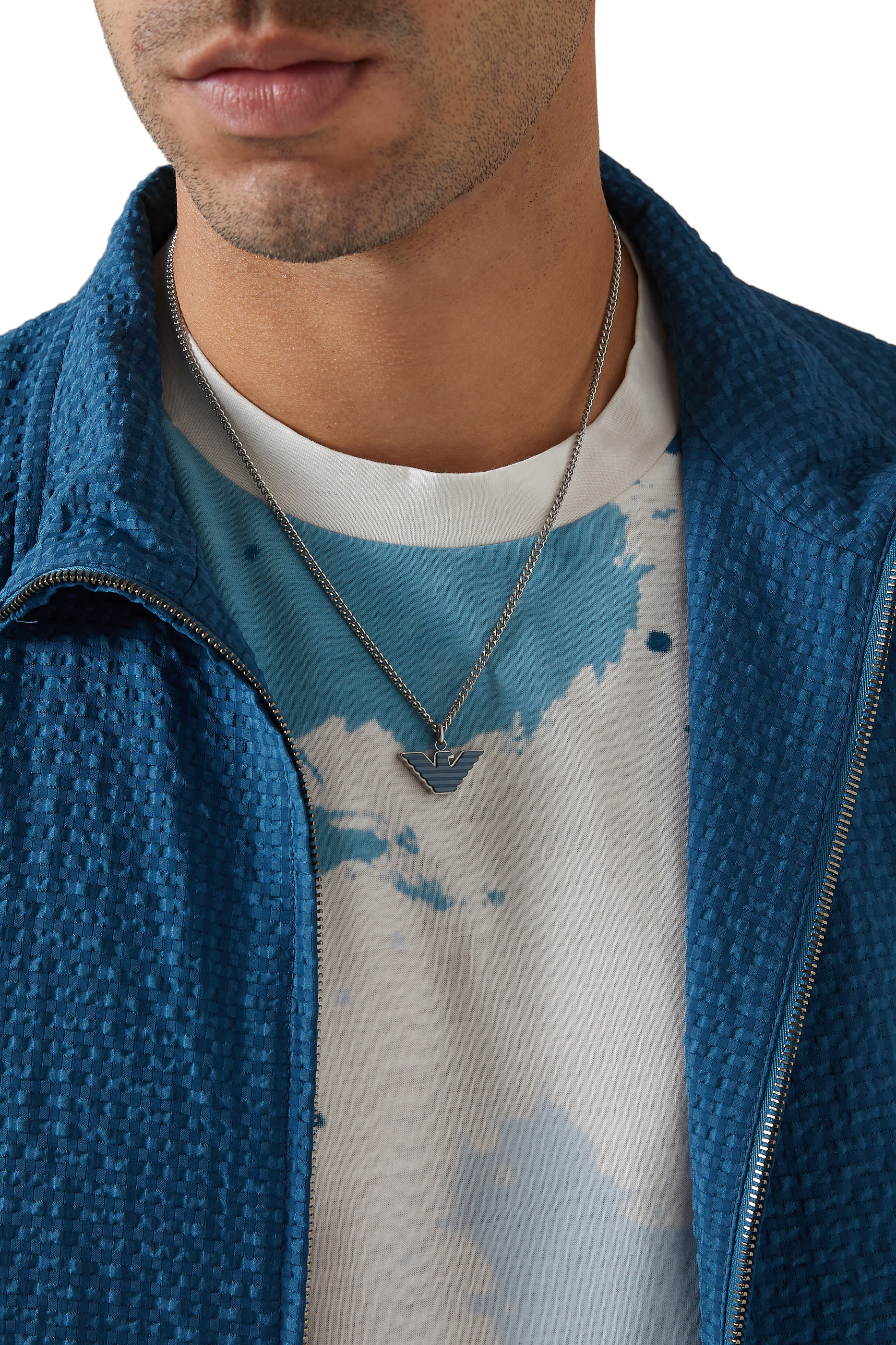 Eagle Logo Necklace, Stainless Steel