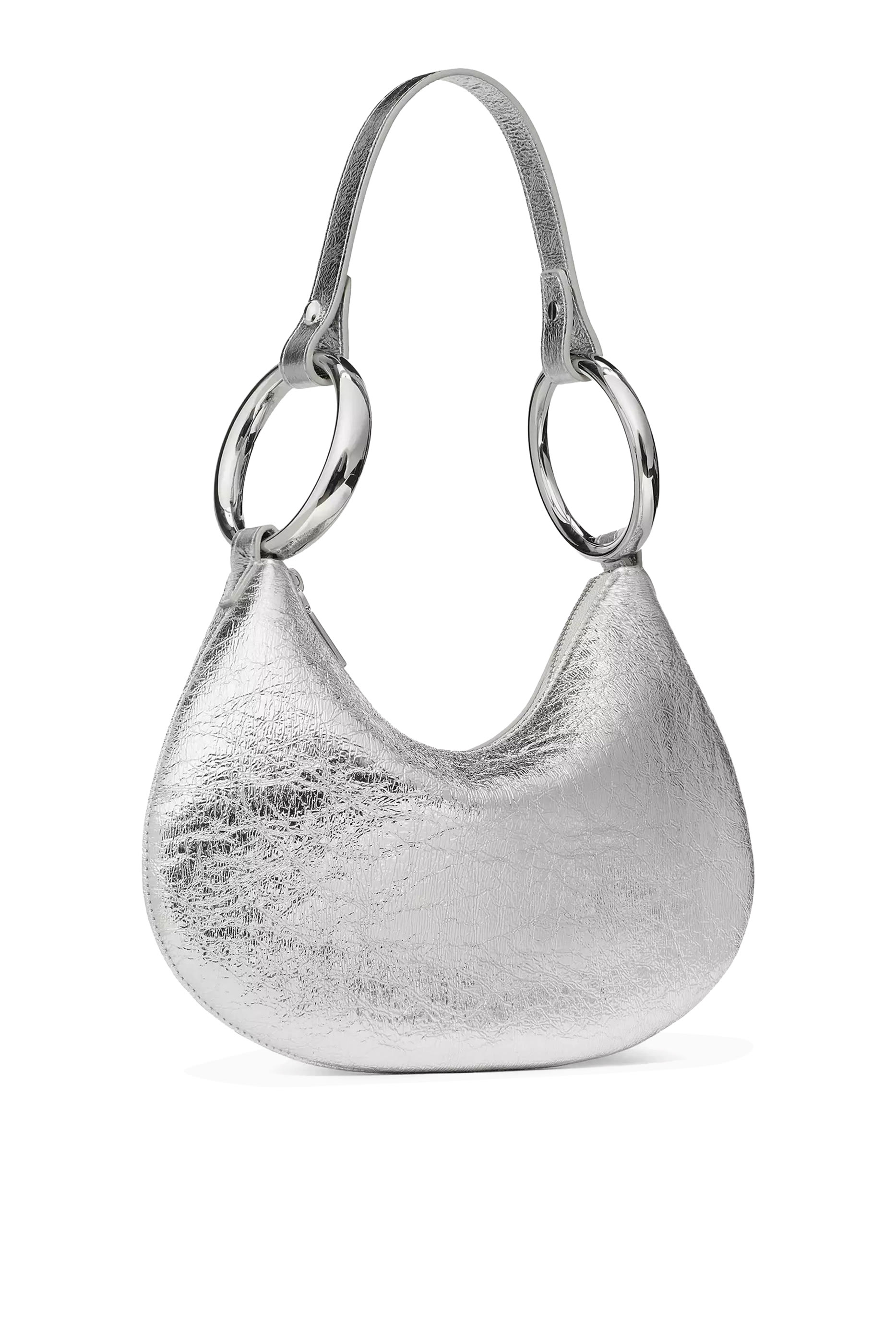 حقيبة بانجل جلد لامع مجعد