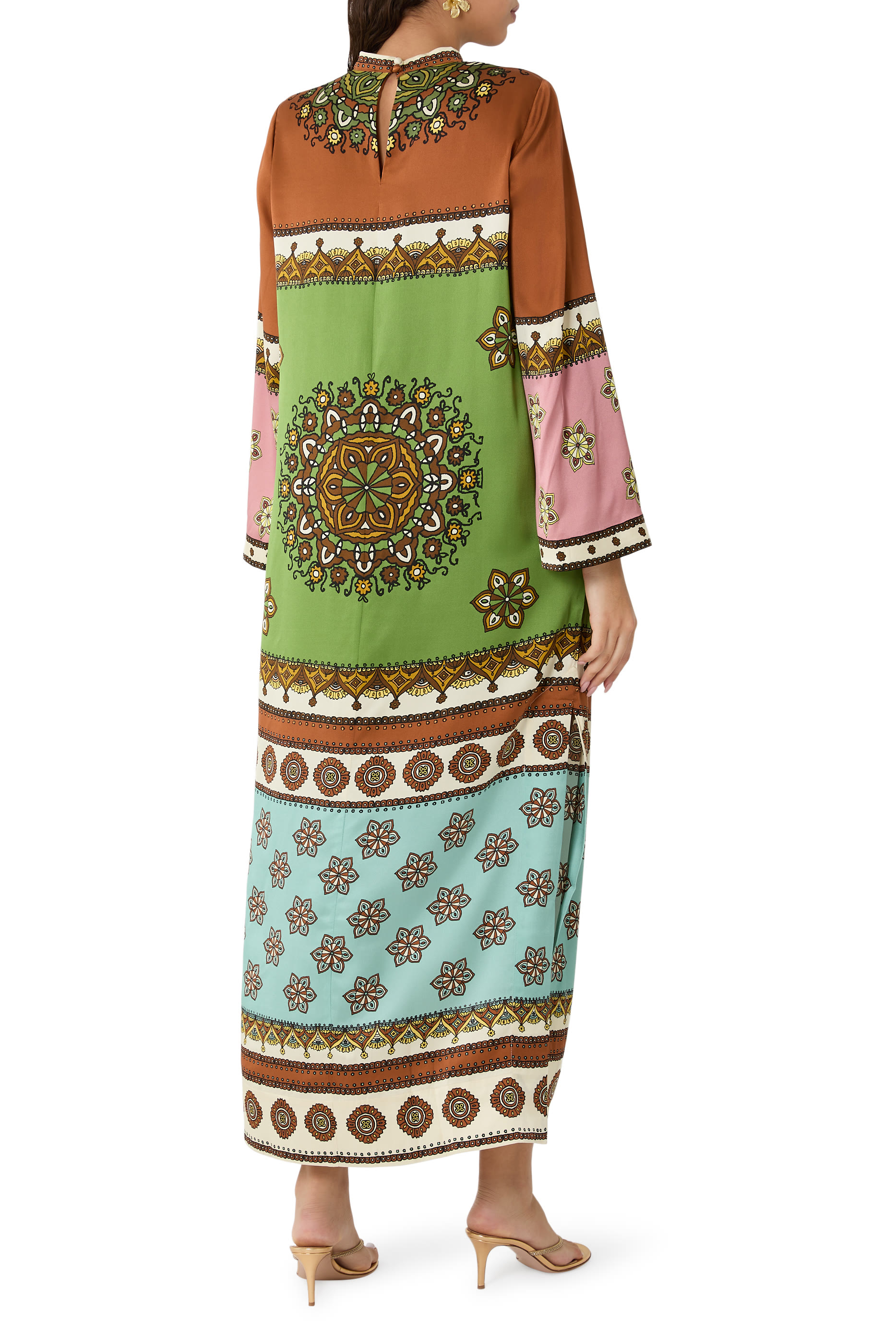 فستان كونتينا متوسط الطول حرير