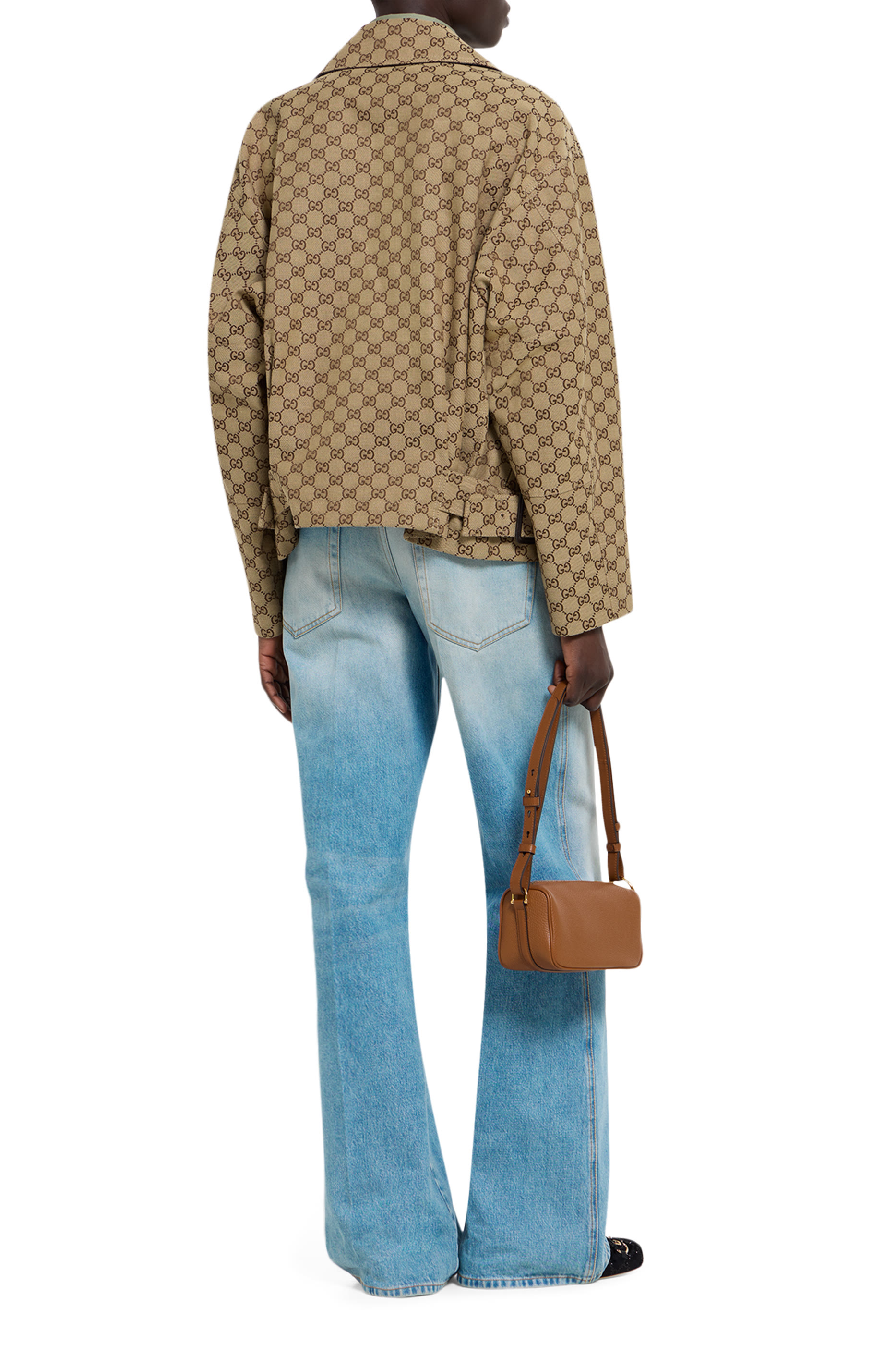 جاكيت بومبر قماش قنب بشعار الماركة