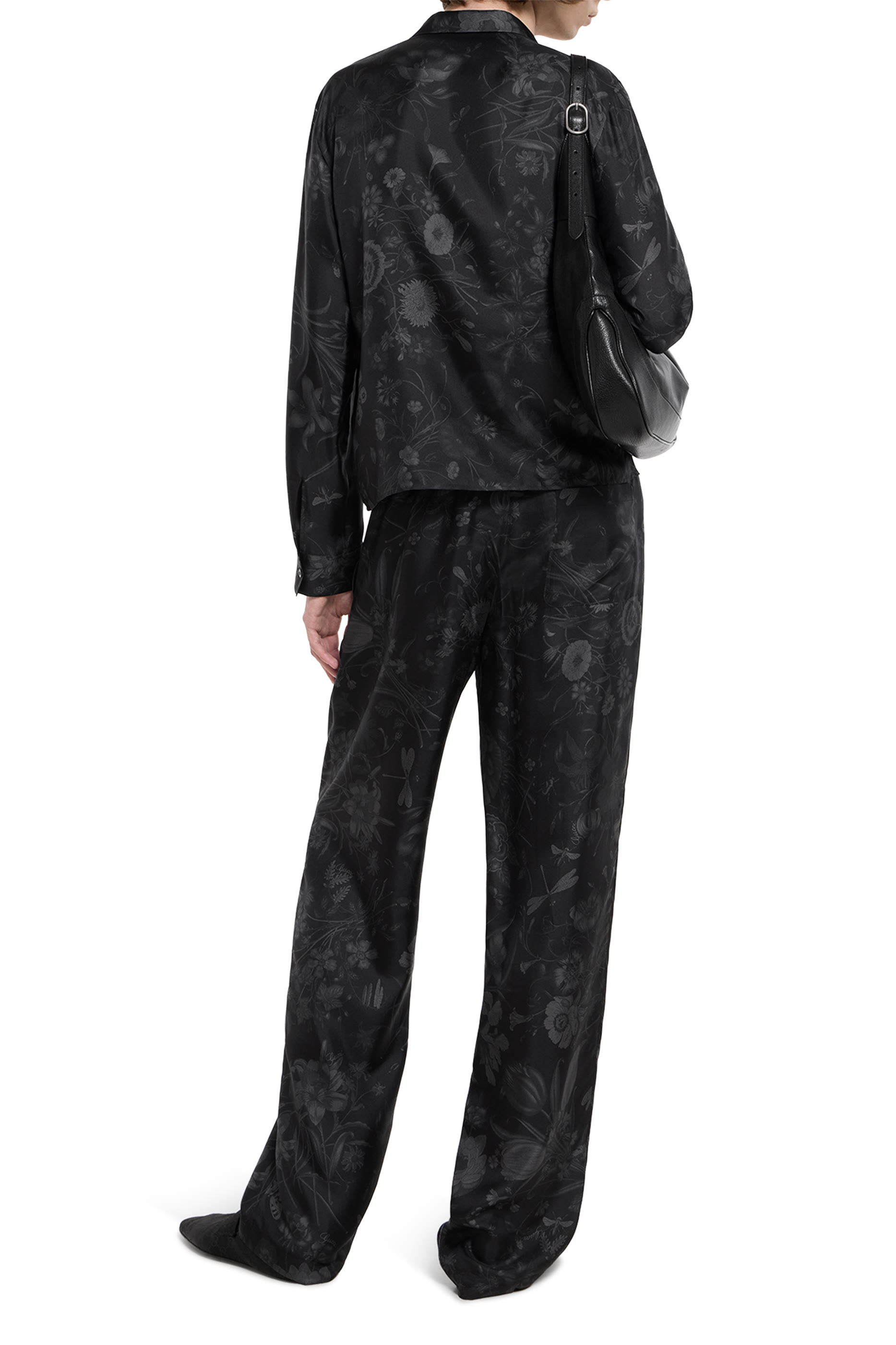 بنطال مزين كليا بنقشة زهور مميزة للماركة حرير تويل