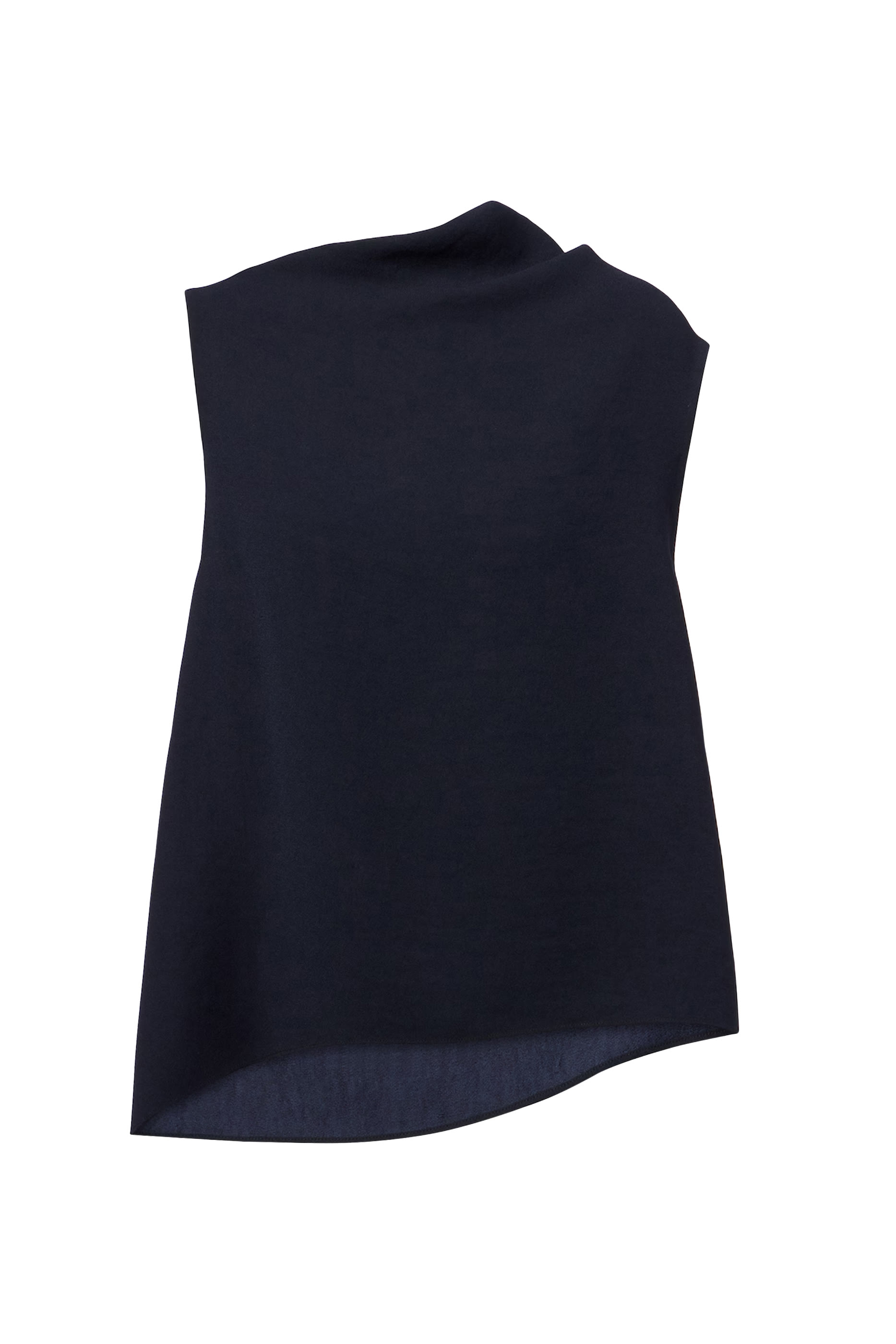 بلوزة درابيه بقصة واسعة نحو الأسفل وتصميم غير متماثل