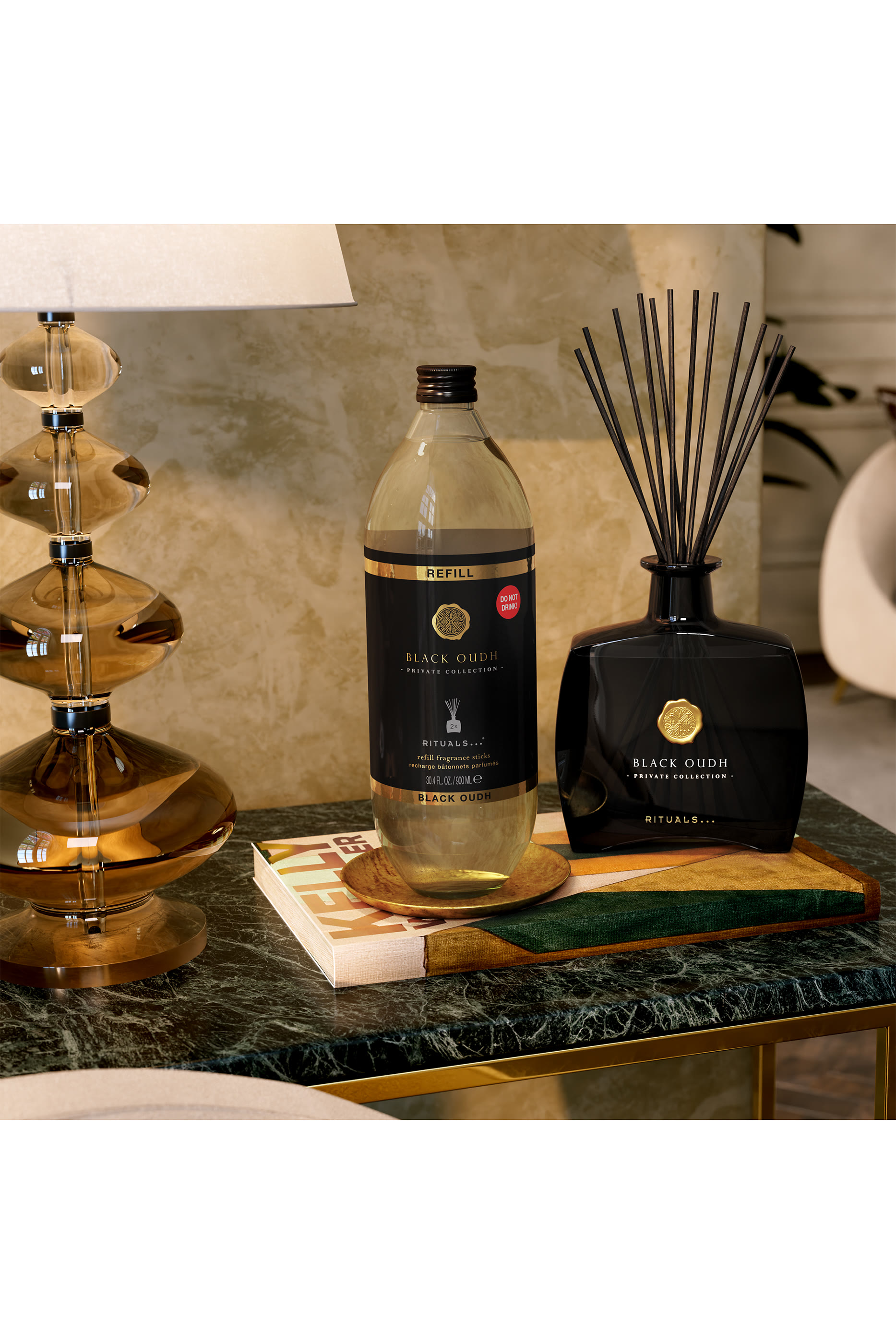 عبوة إعادة ملء موزع عطر بلاك عود