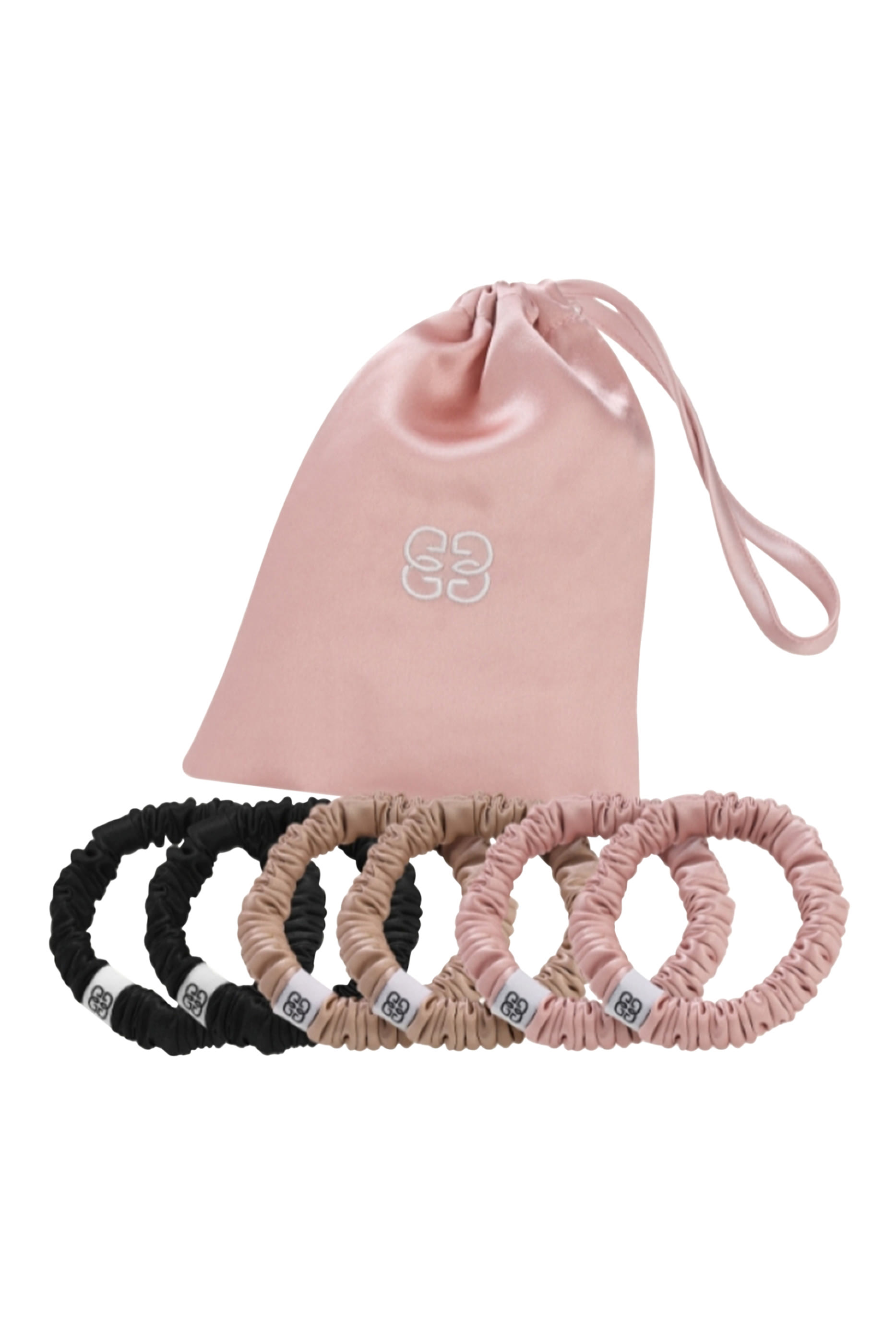 طقم ربطات شعر حرير، 6 قطع