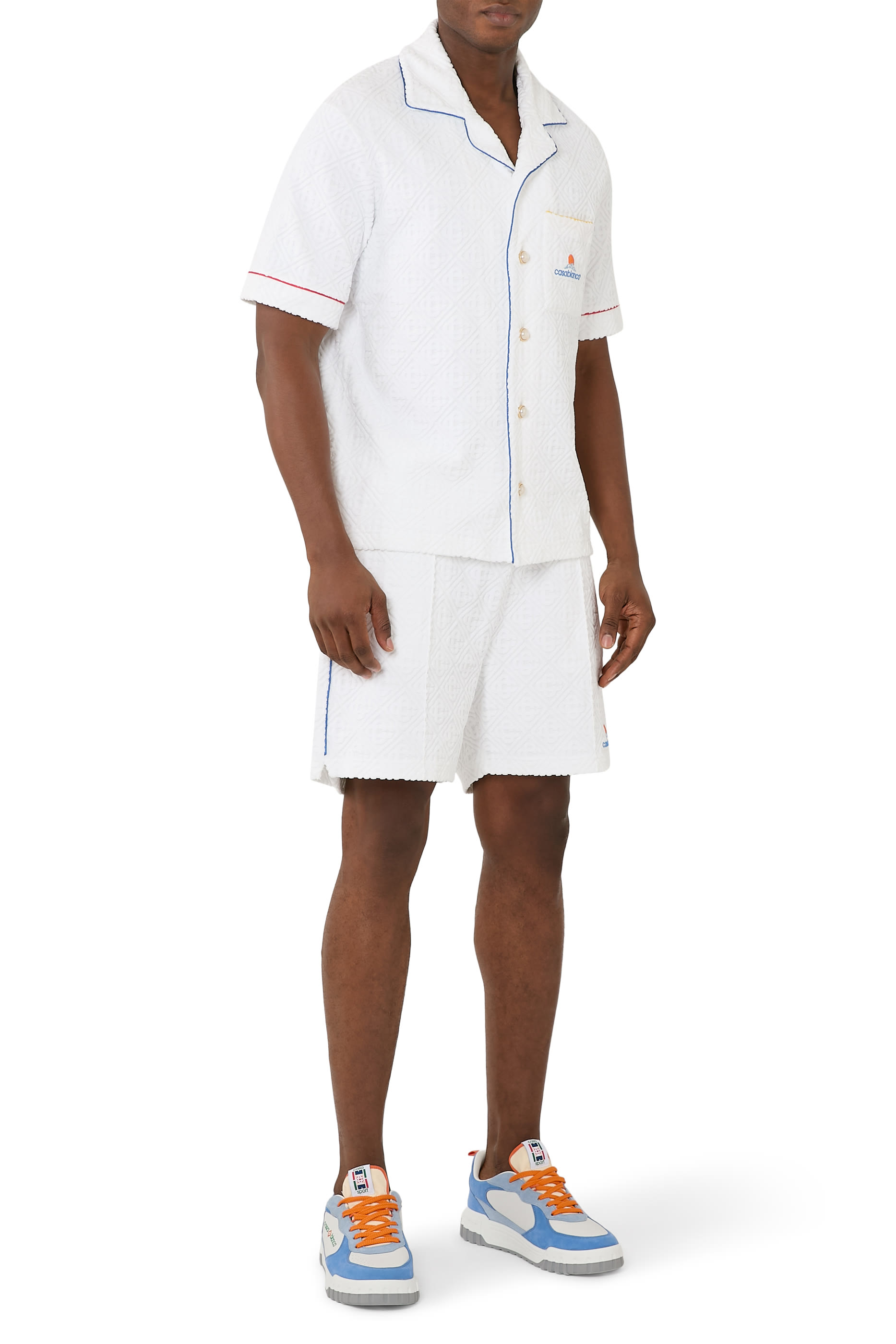 قميص بحروف شعار الماركة جاكار قماش تيري