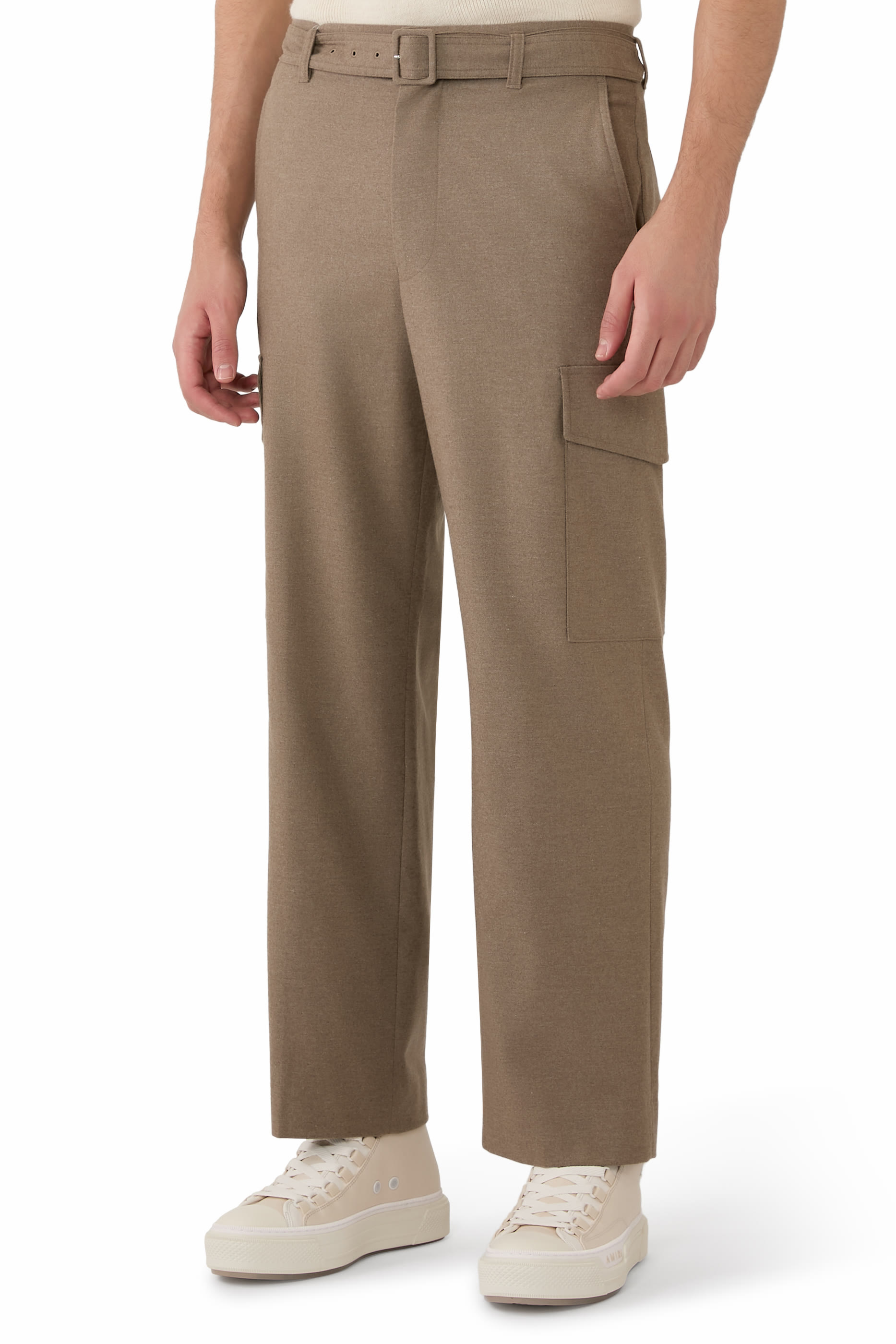 بنطال سلاك كارغو صوف فلانيل 