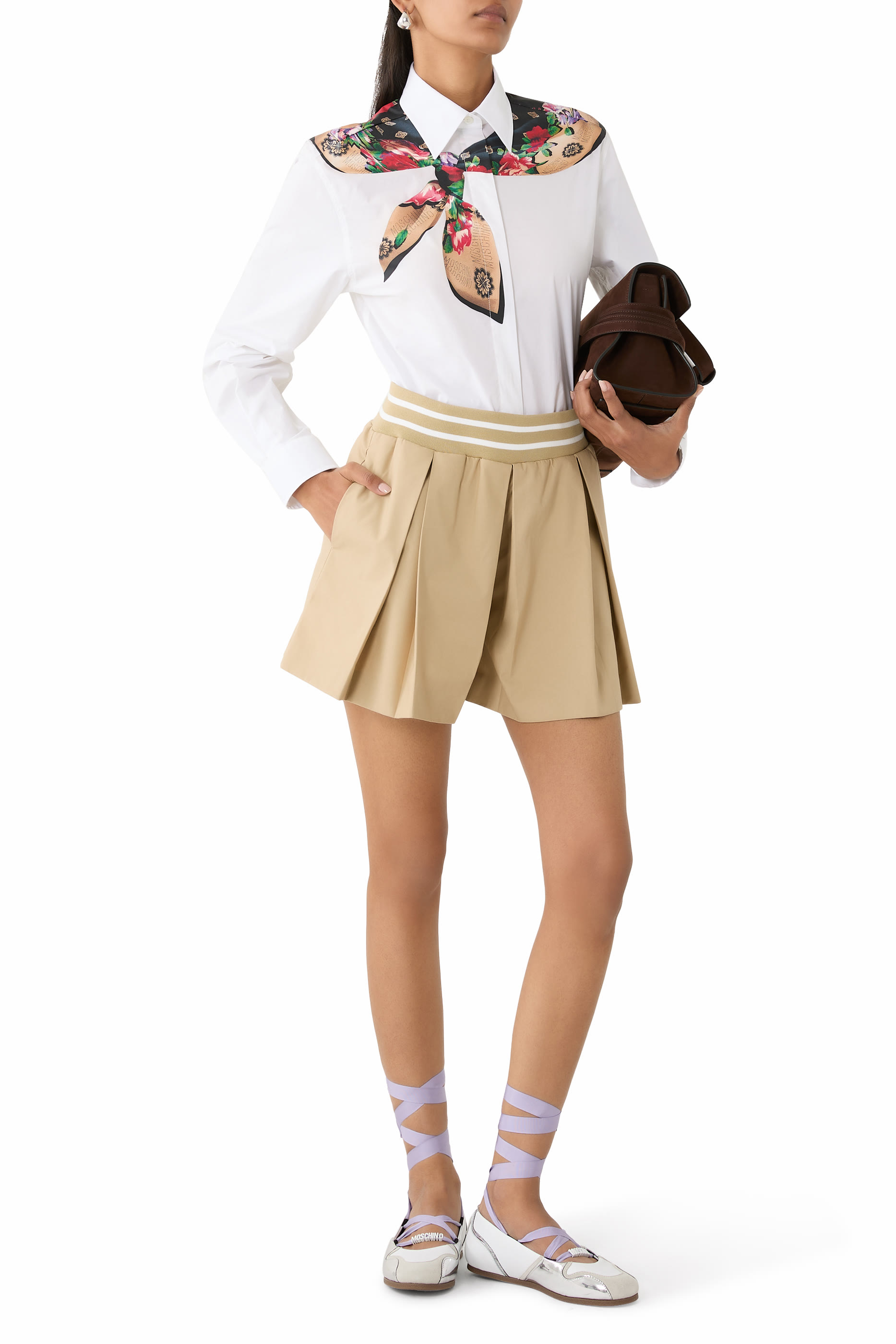 قميص بطبعة وشاح قطن