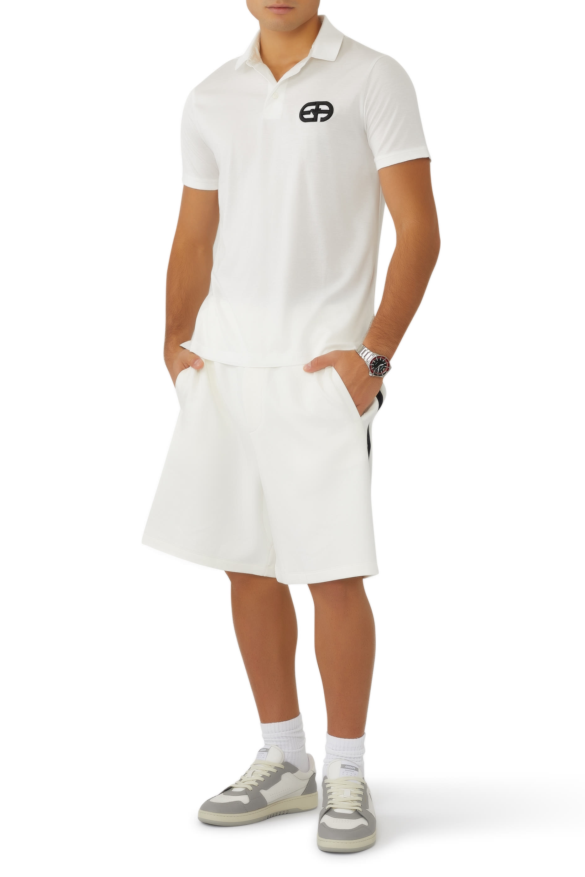 قميص بولو مطرز بشعار الماركة