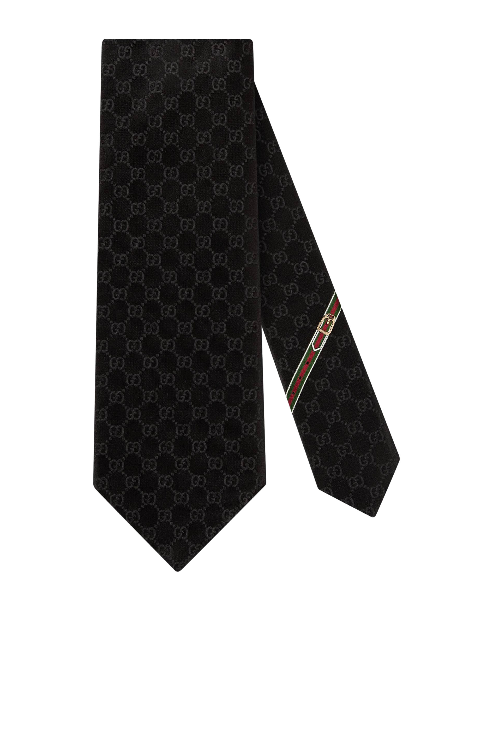 ربطة عنق حرير بنقشة حرفي GG