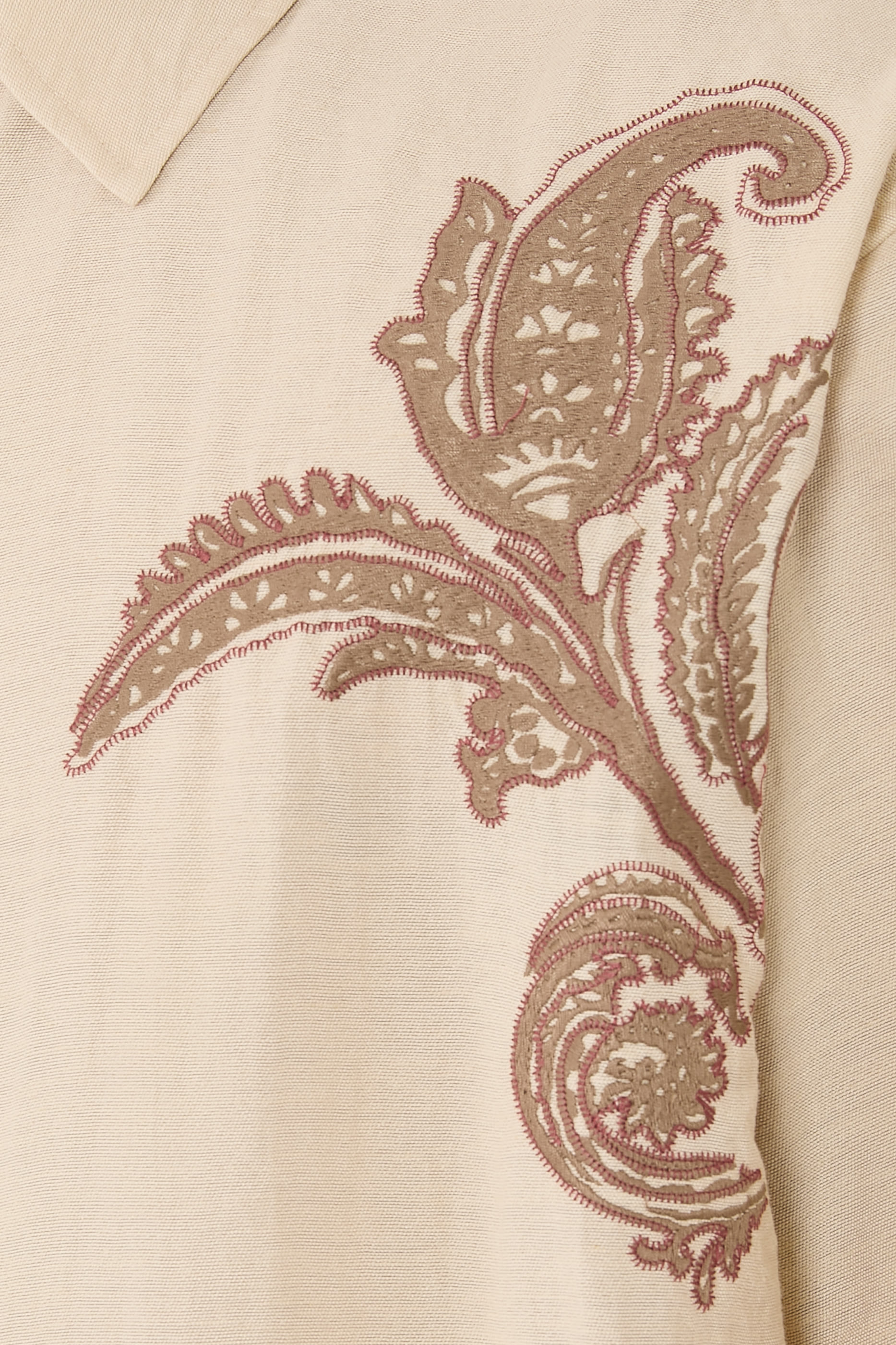 Paisley Embroidered Linen Shirt