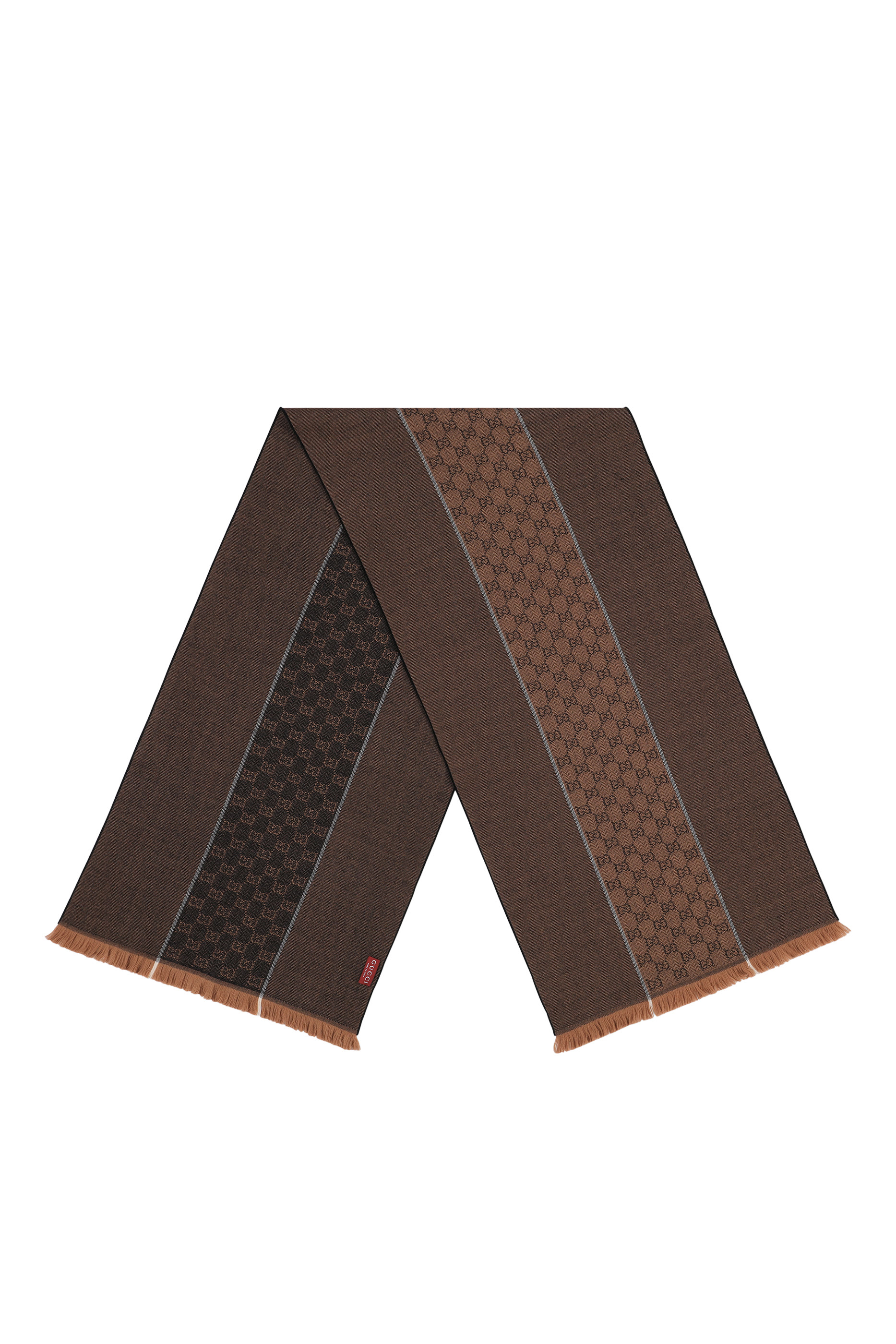 وشاح صوف جاكار بنقشة حرفي شعار الماركة