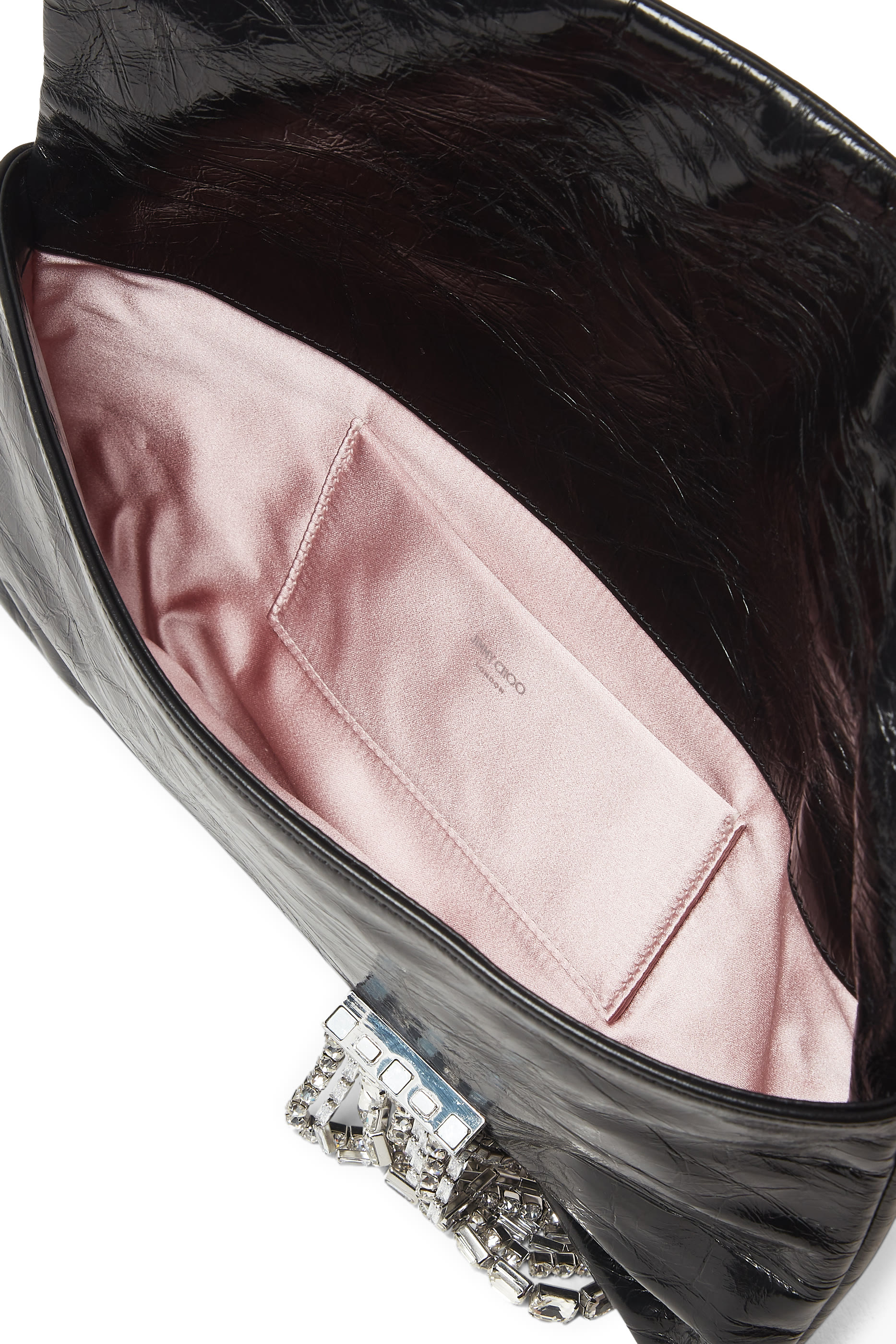 كلاتش زاندرا مرصع بالكريستال جلد لامع