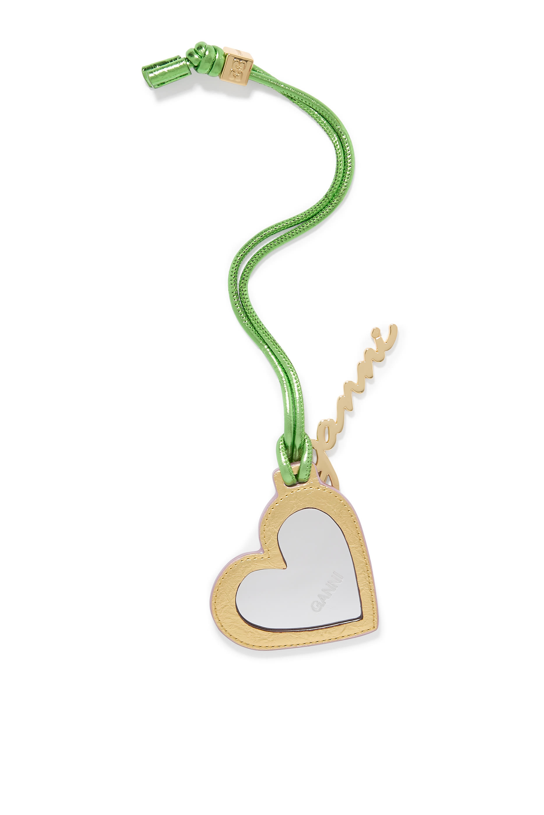 حلية بتصميم قلب بمرآة بلمسة لامعة