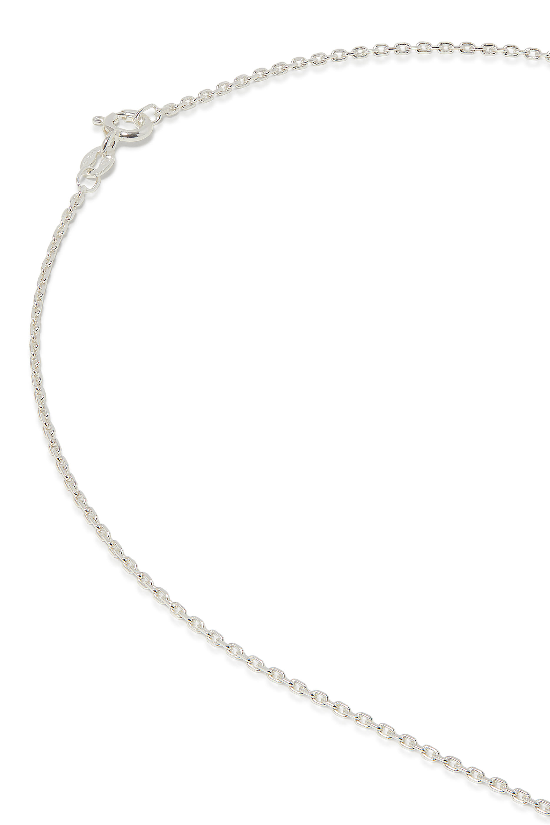 قلادة بدلاية حرف "ع" مرصعة بالماس فضة إسترلينية