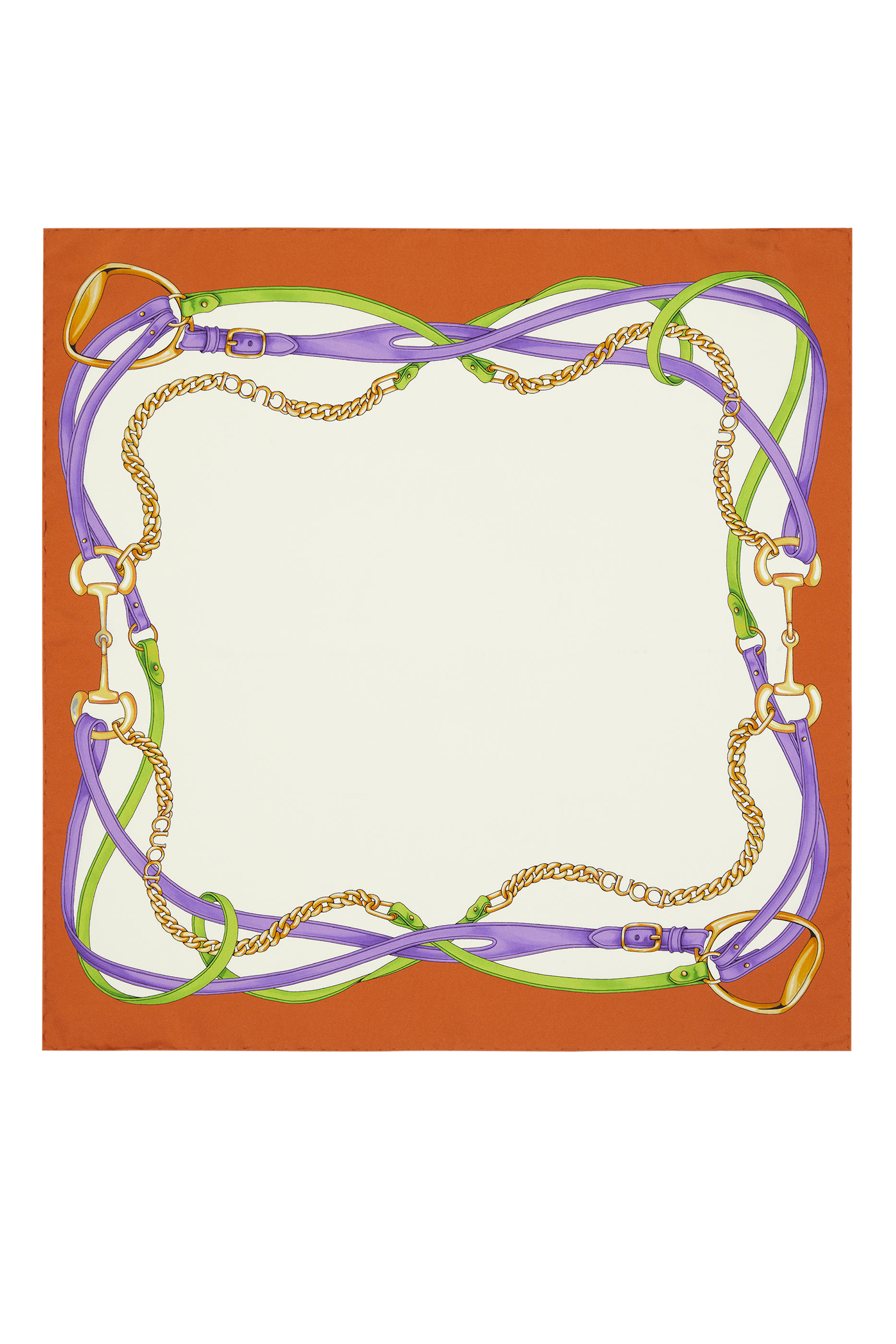 وشاح بتصميم مربع بشعار الماركة حرير جاكار