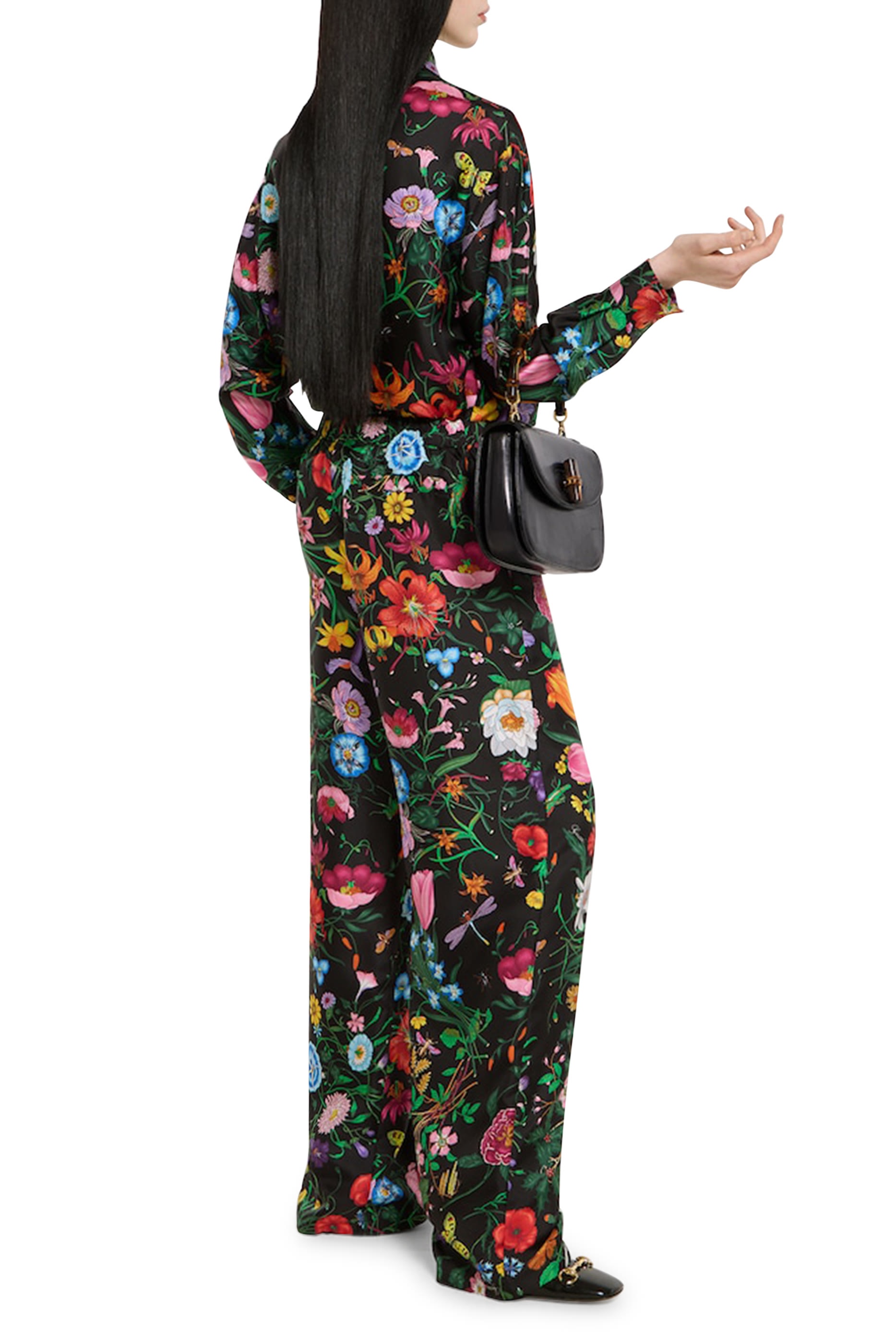 قميص مزين كليا بنقشة زهور حرير تويل