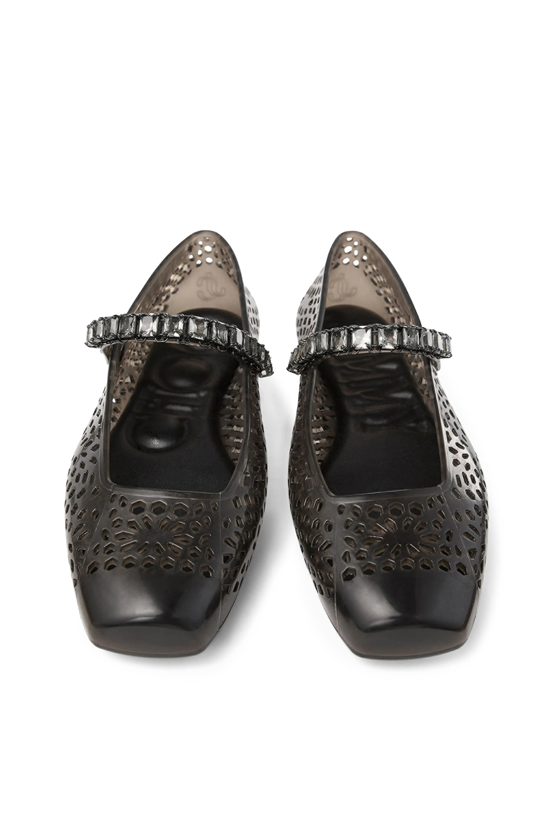 حذاء بالرينا جيلي بنعل مسطح مرصع بكريستال