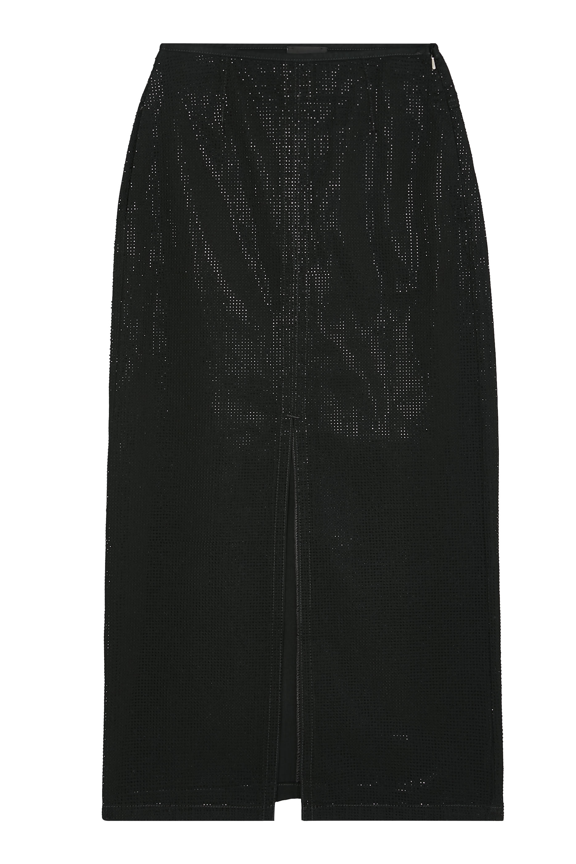 Long Drill Skirt with All-Over Micro Studs 