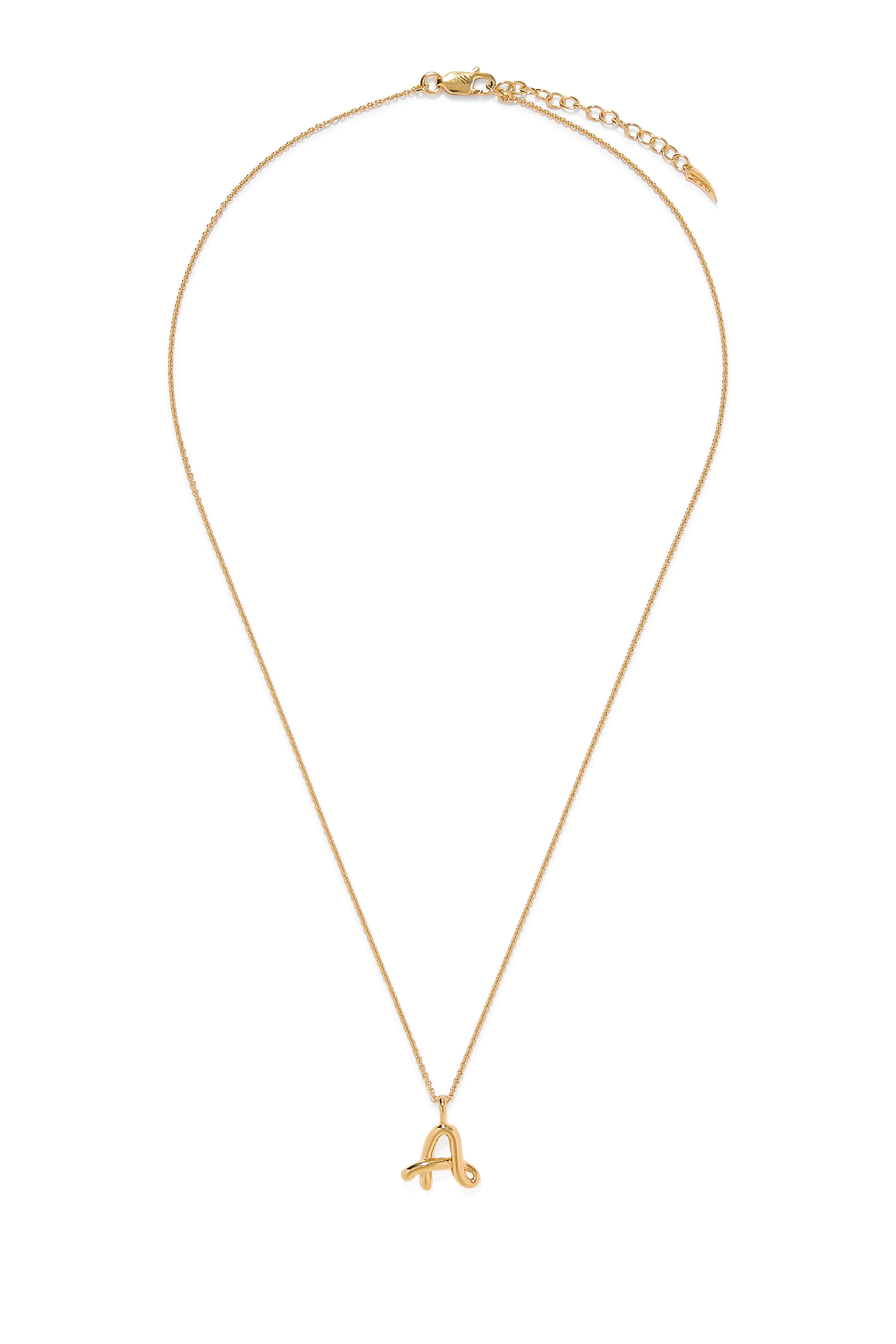 قلادة بحلية صغيرة بتصميم حرف أي بحواف منصهرة، فضية استرلينية معاد تدويرها مطلية بذهب عيار 18