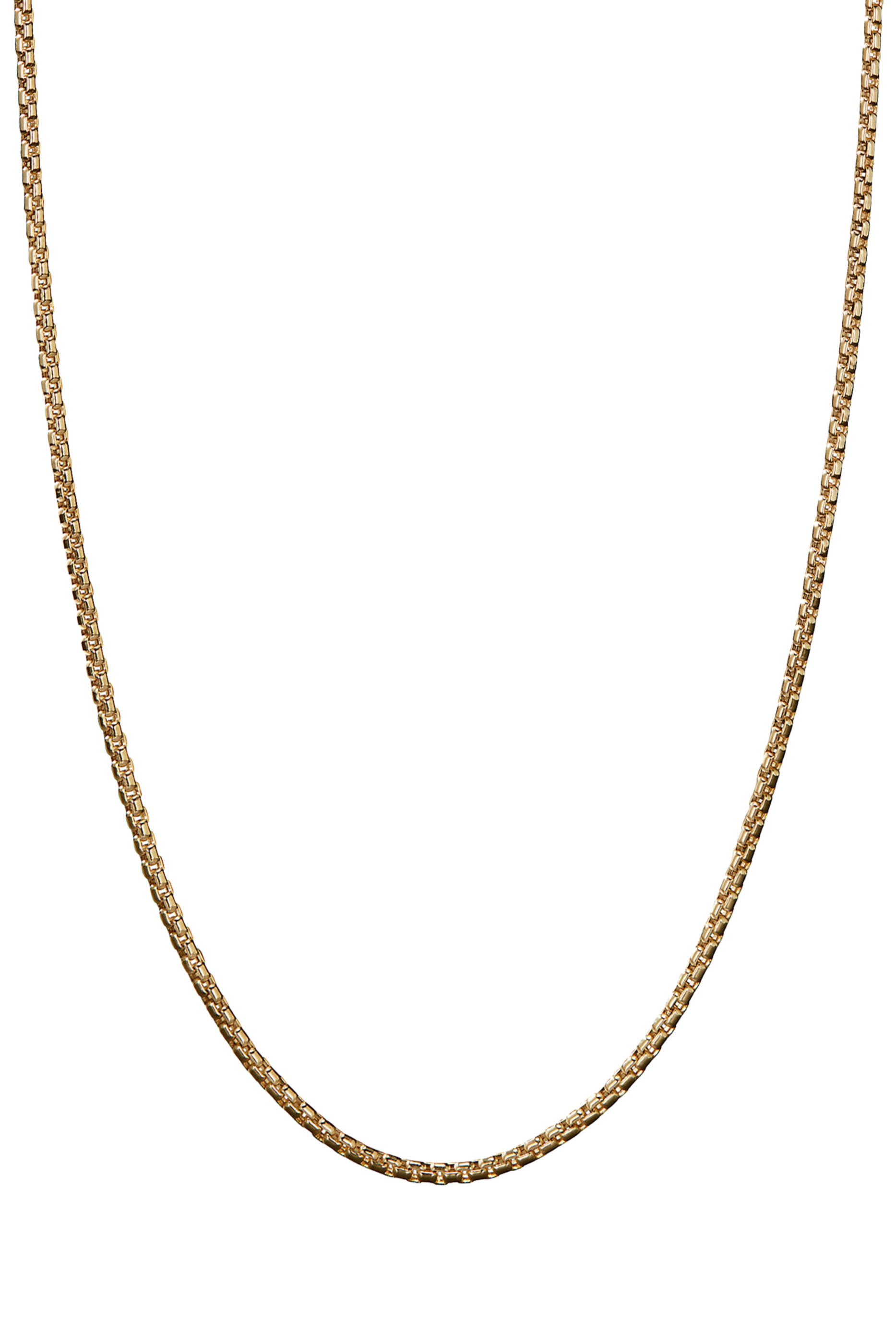 قلادة بسلسلة 26 بوصة بحلقات مربعة ذهب أصفر عيار 18 