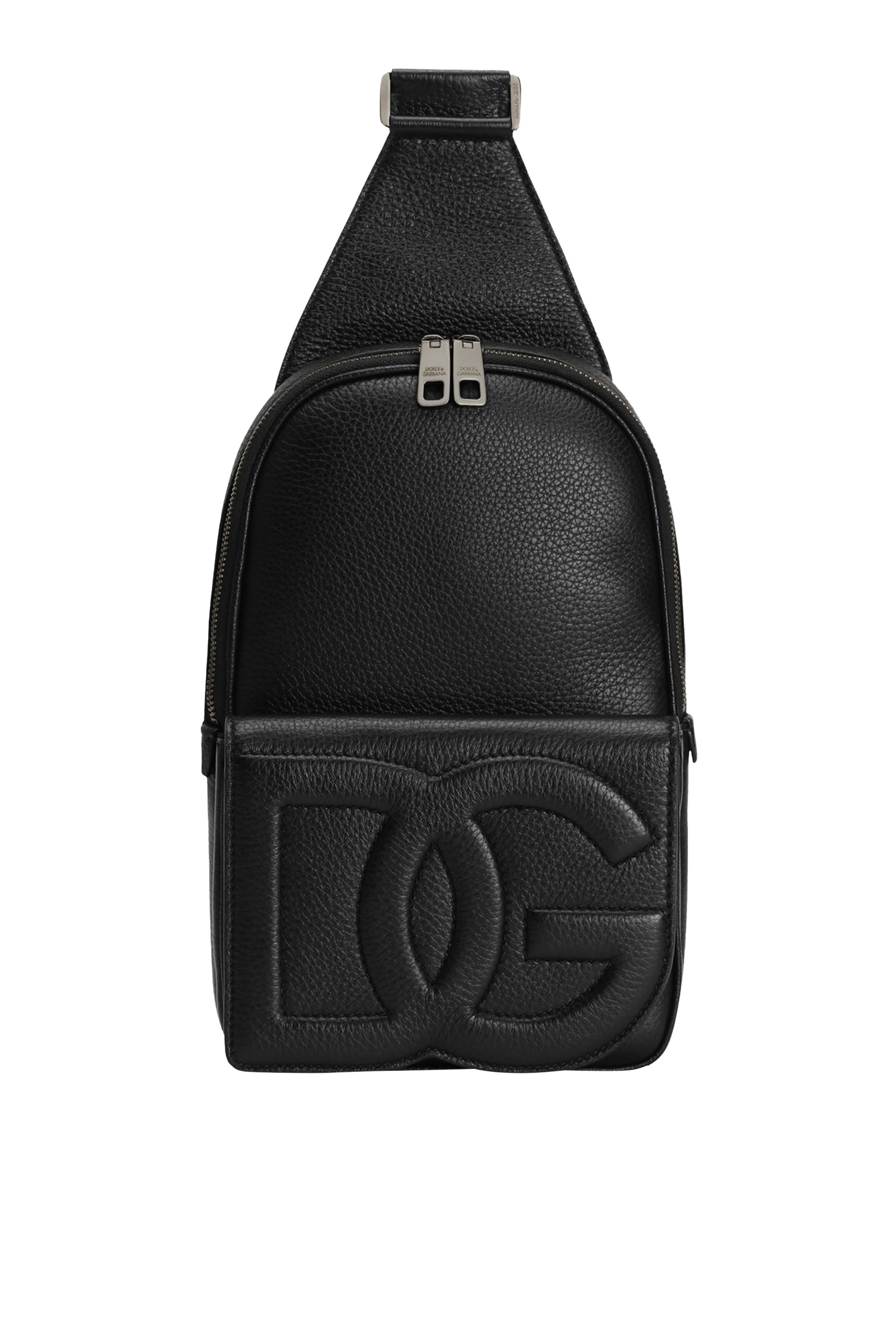 حقيبة ظهر بشعار الماركة جلد غزال