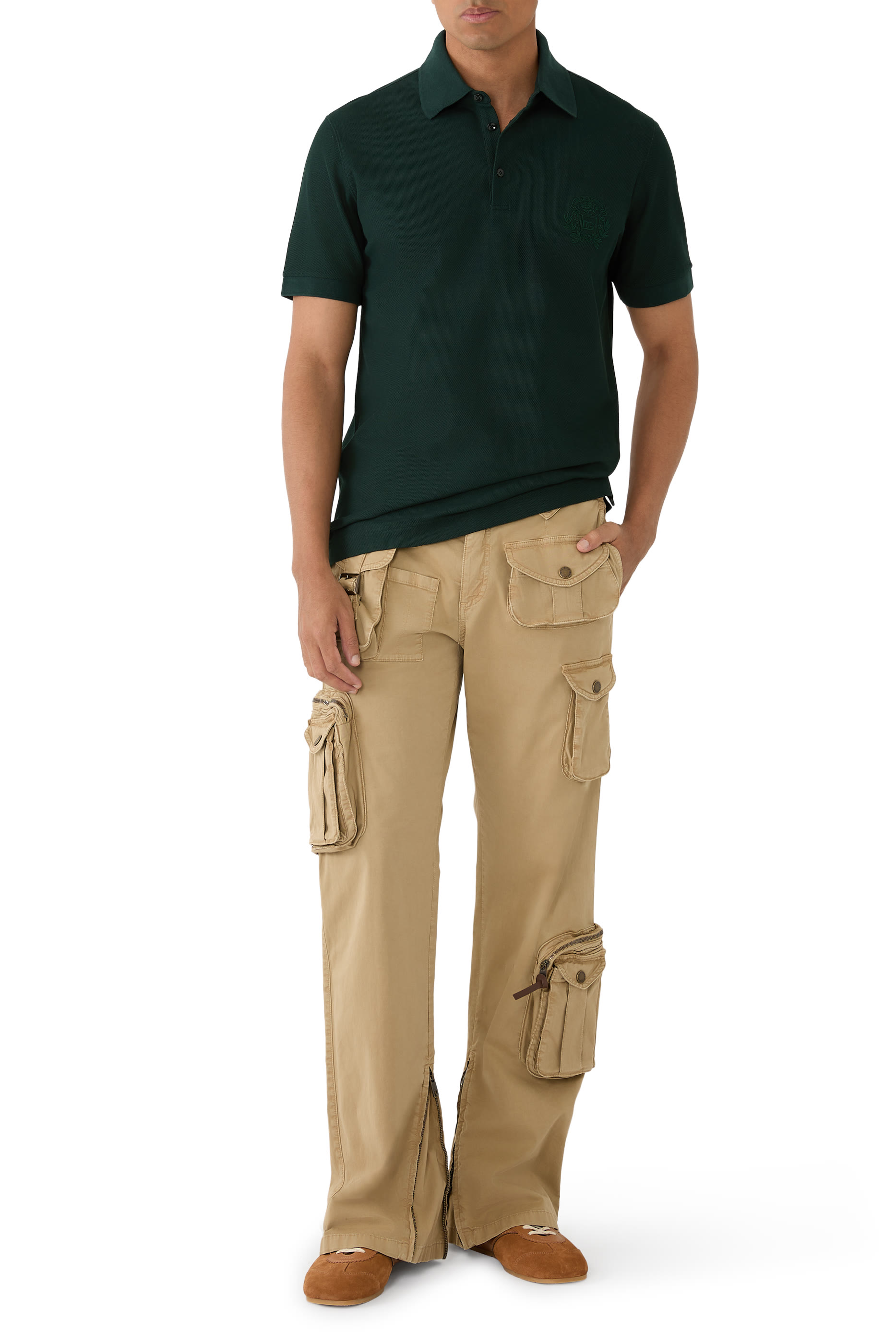 قميص بولو بشعار الماركة قطن بيكيه