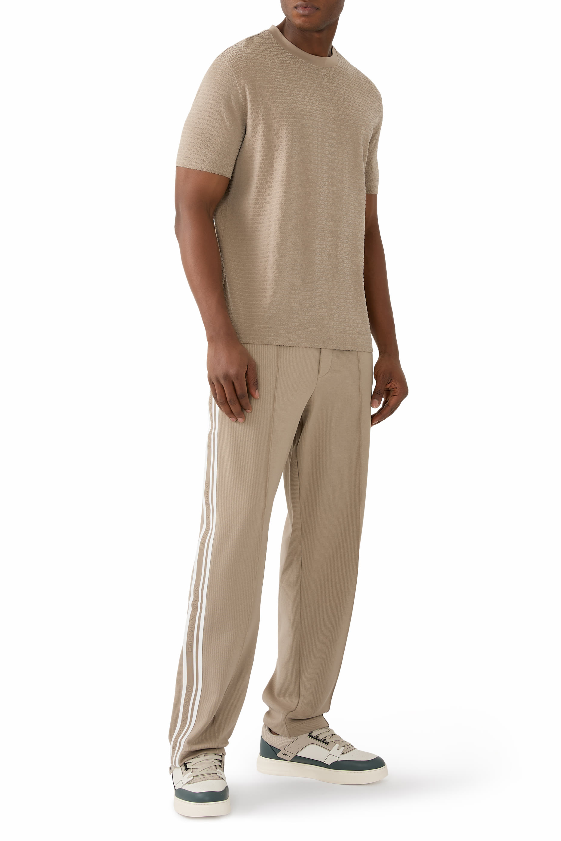 بنطال بشريط شعار الماركة جيرسيه مزدوج