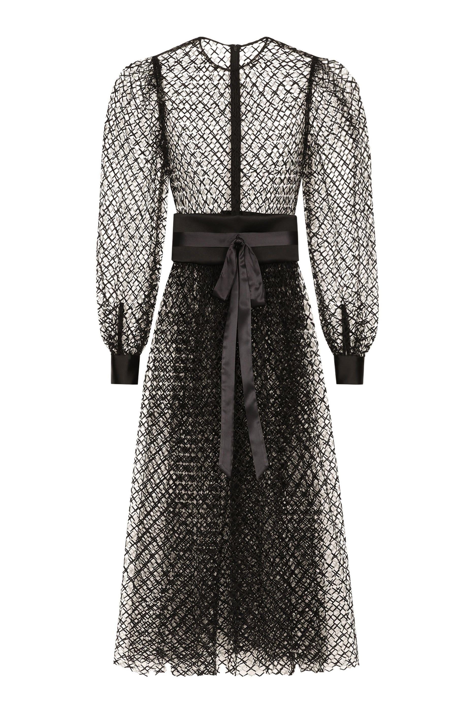 فستان متوسط الطول قماش شبكي