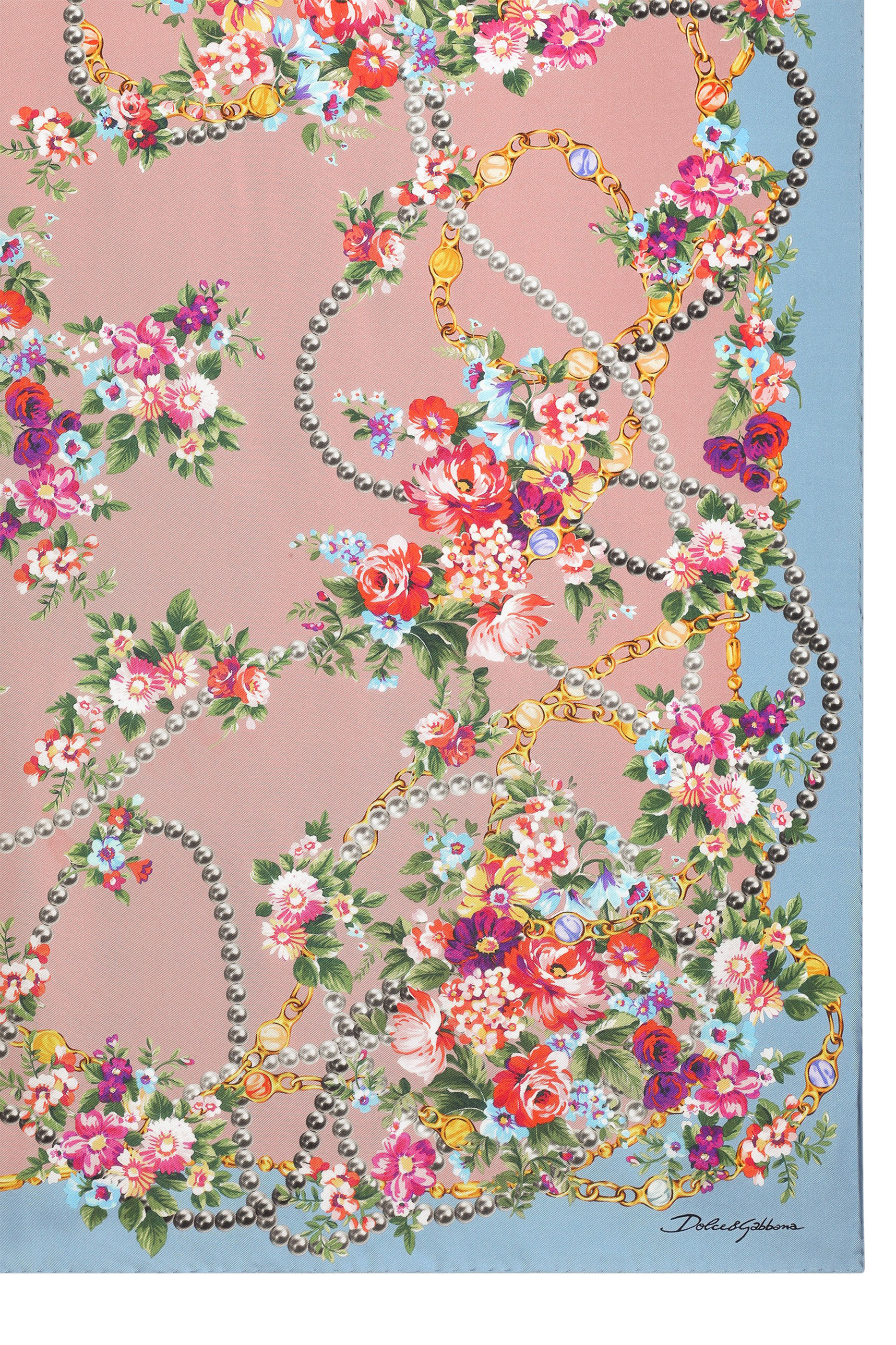 وشاح بطبعة أزهار بوكيه حرير تويل