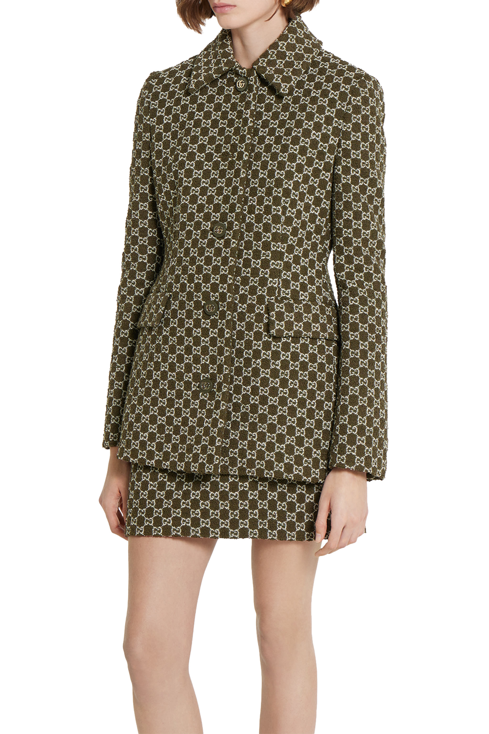 جاكيت بنقشة حرفي شعار الماركة قطن بوكليه