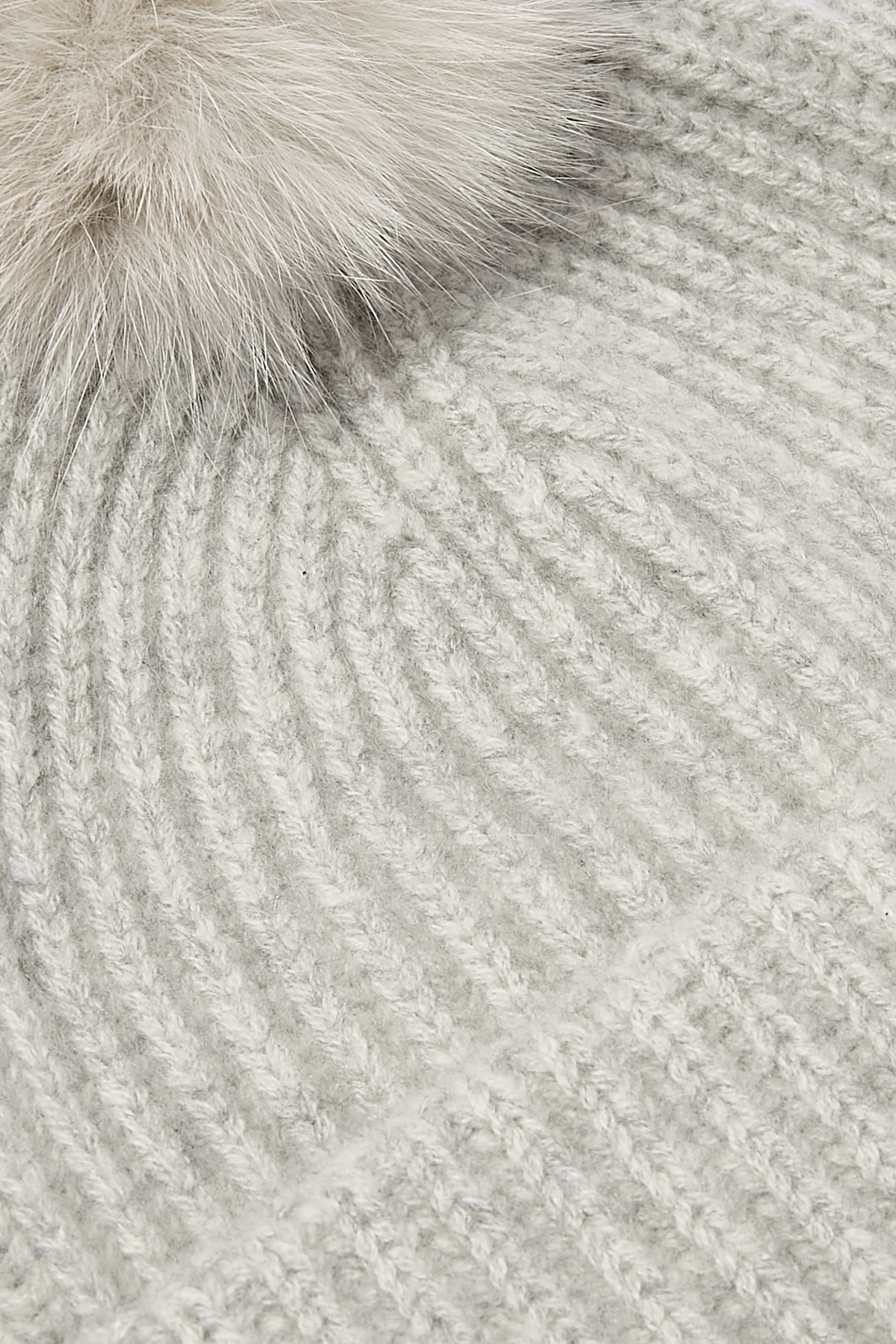 قبعة بيني كشمير منسوجة بكرة بوم بوم من فرو الثعلب