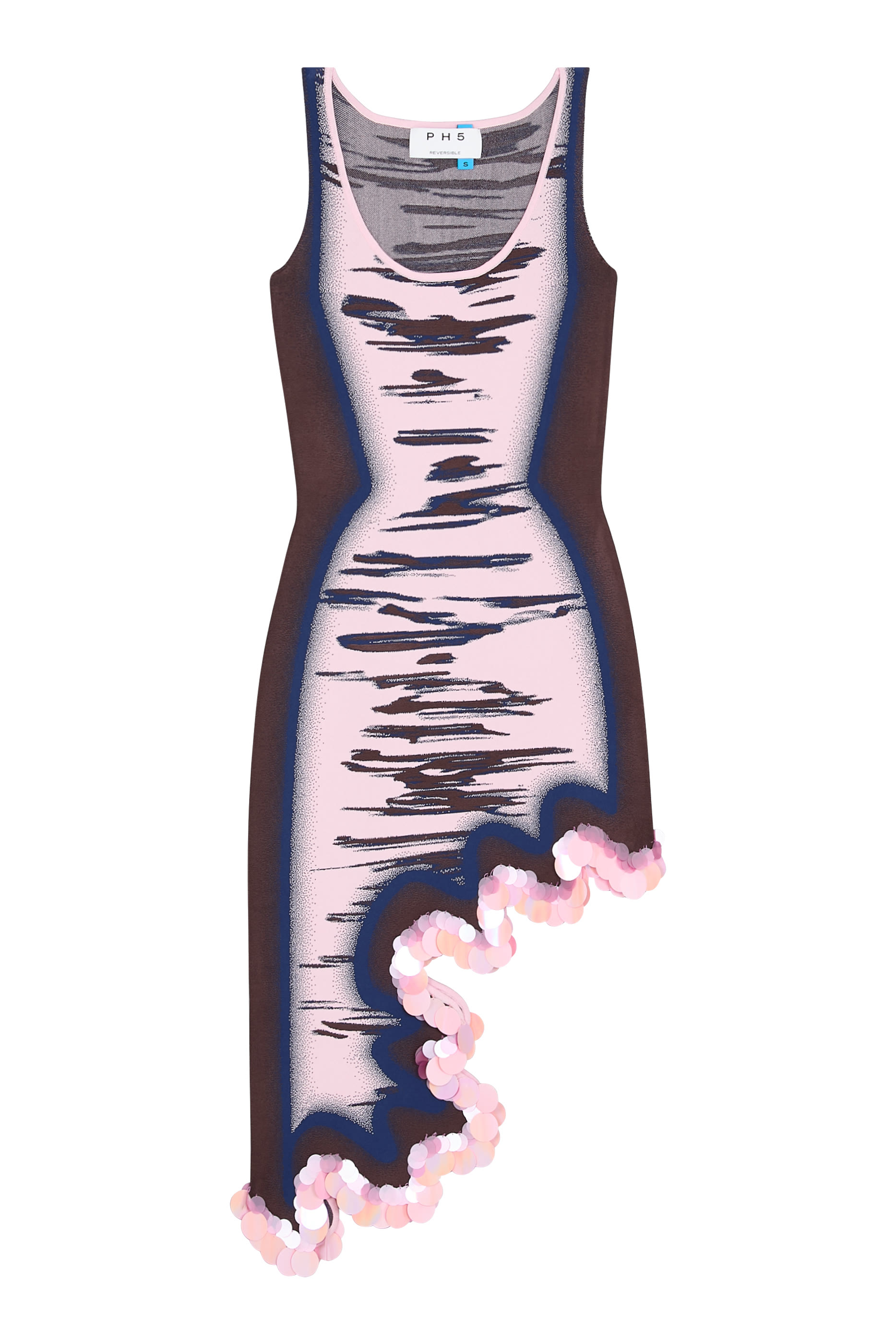 فستان روبين بتصميم متموج بوجهين مزين بترتر