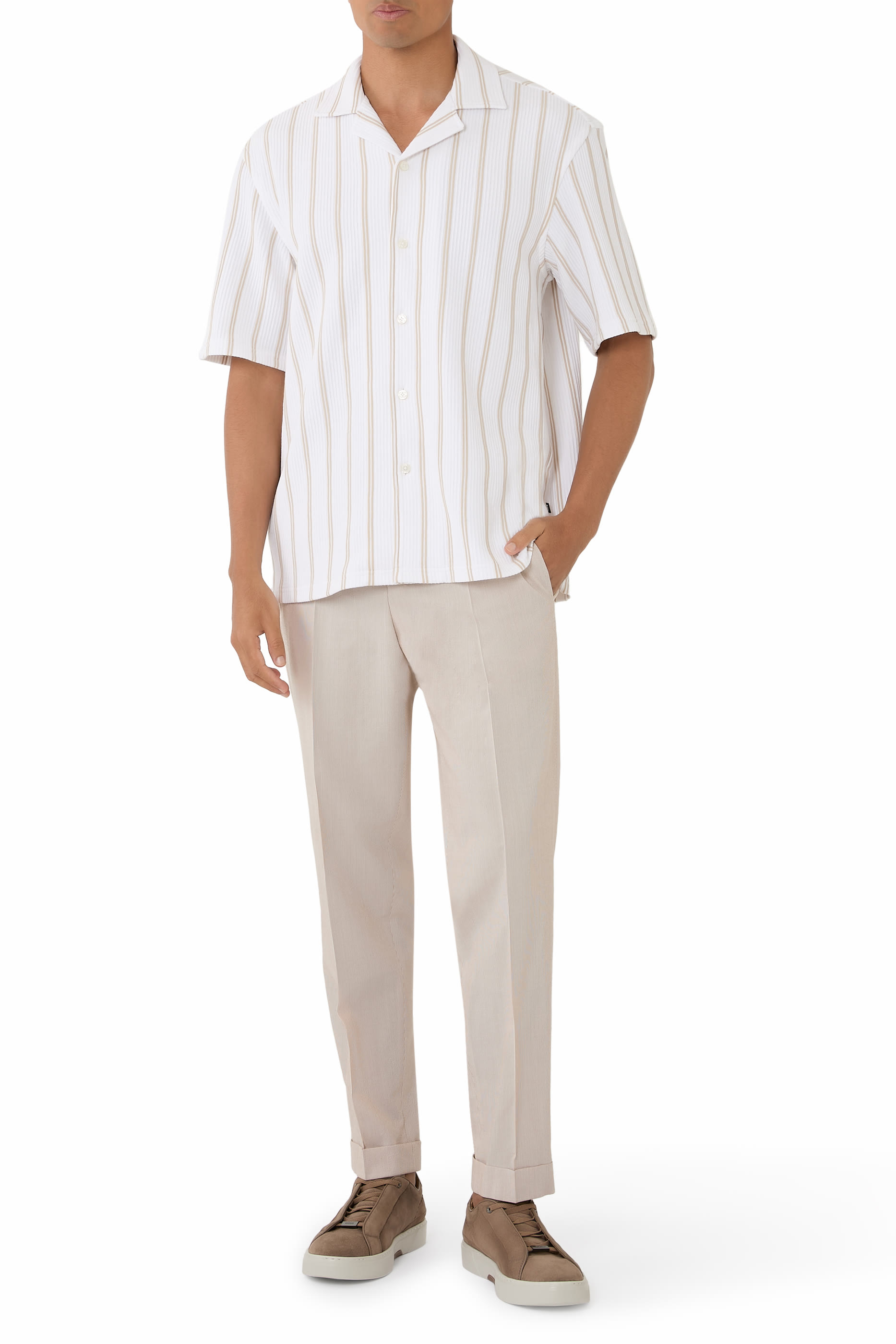 قميص كاجوال سي-لارس-بي-262 بياقة مطوية