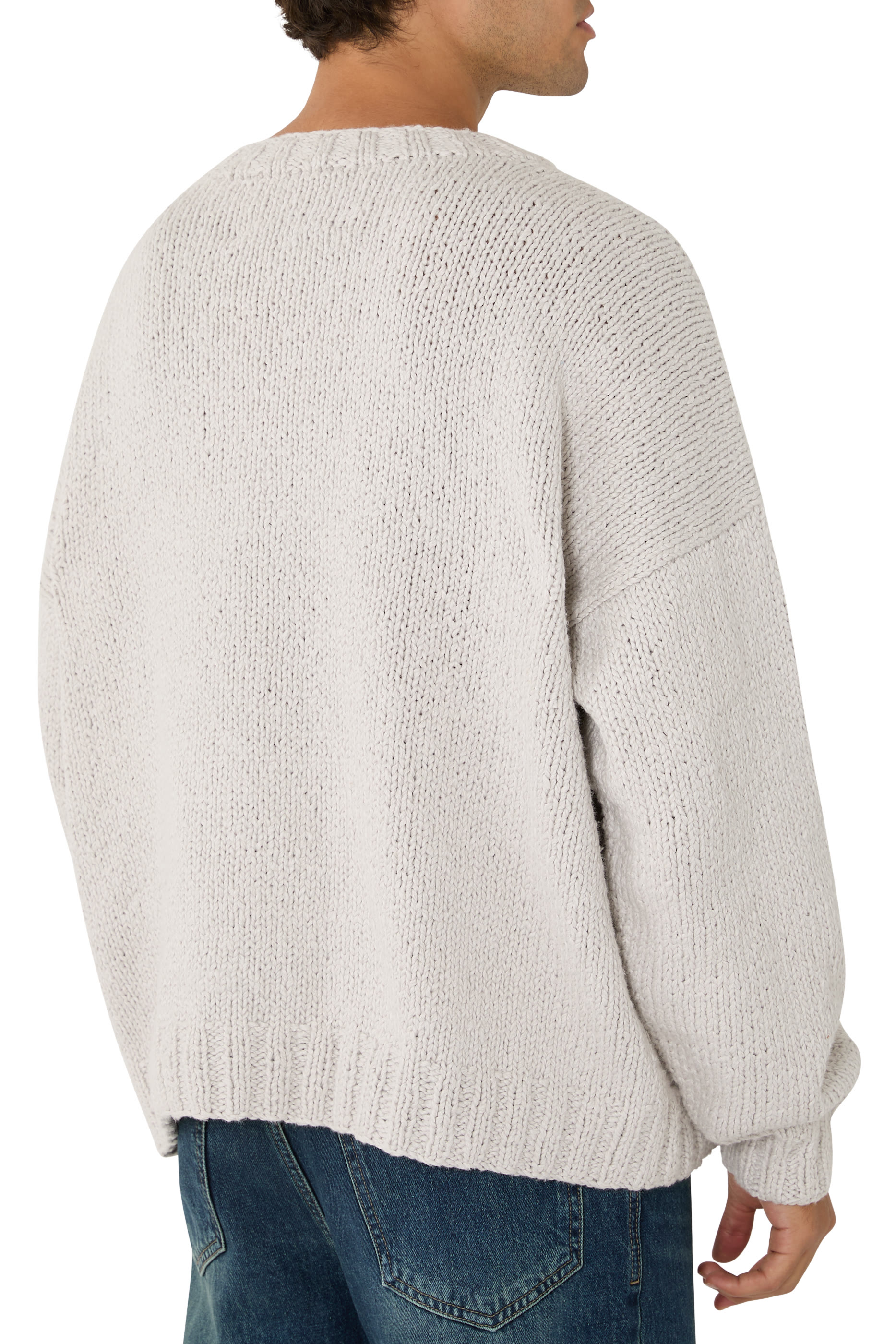 كنزة منسوجة يدويا بنقشة ليز