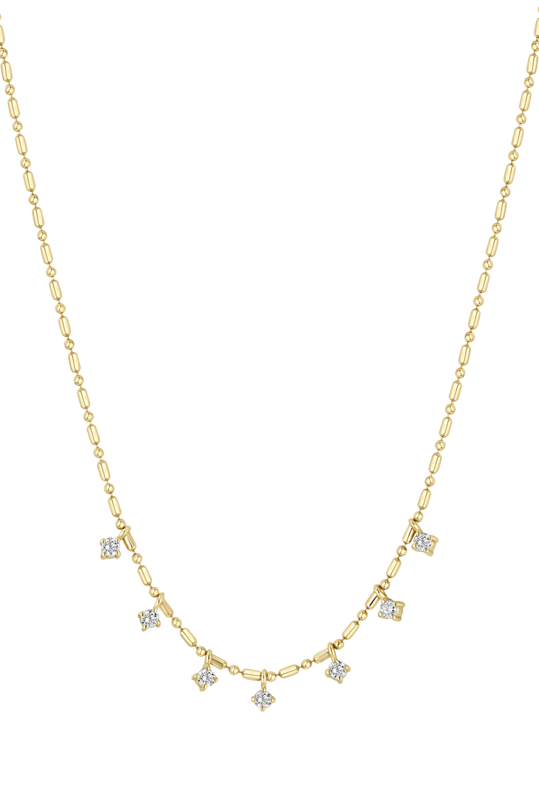 قلادة مزينة بدلايات مرصعة بماس، ذهب أصفر عيار 14