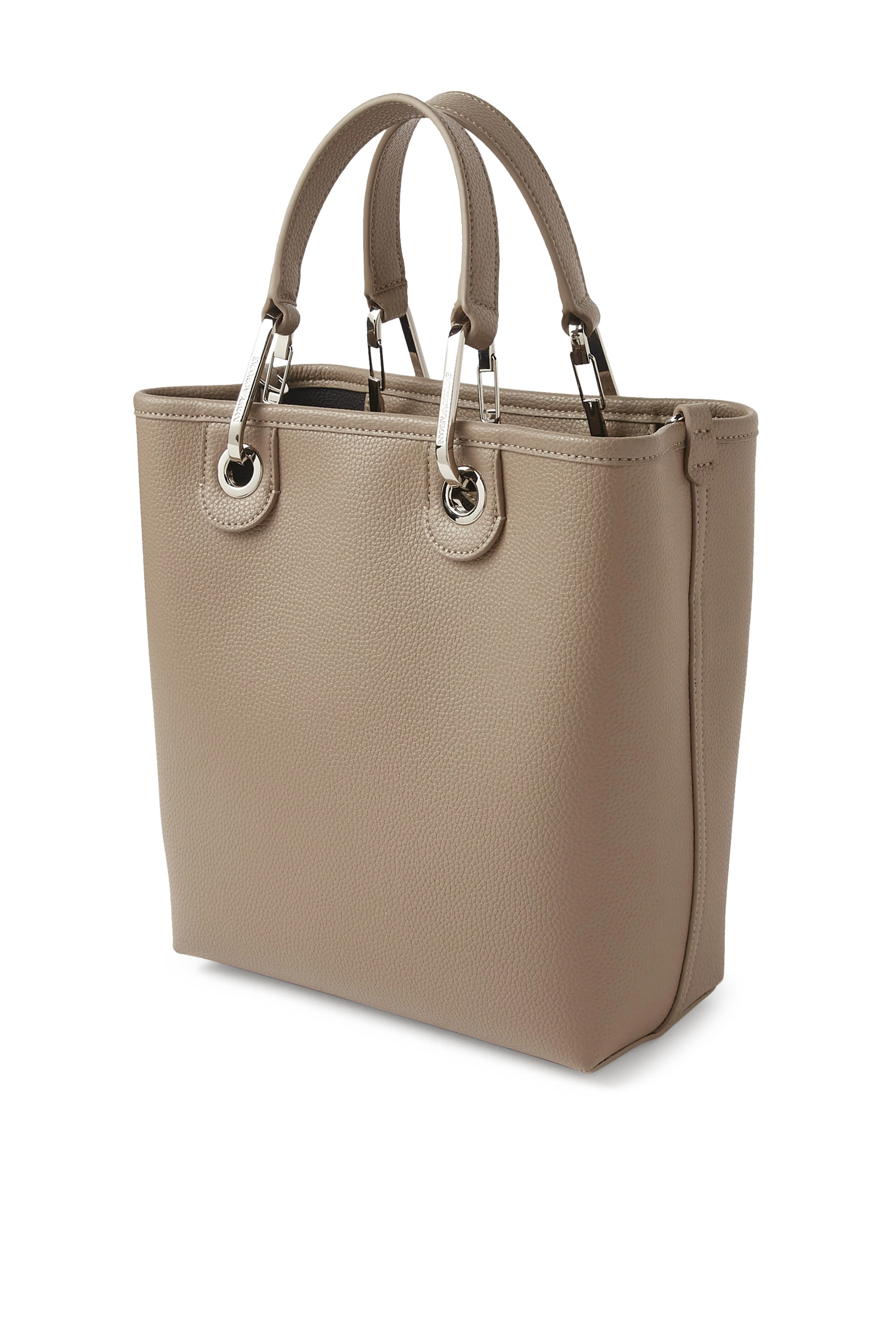 حقيبة يد بشعار الماركة بنقشة جلد غزال