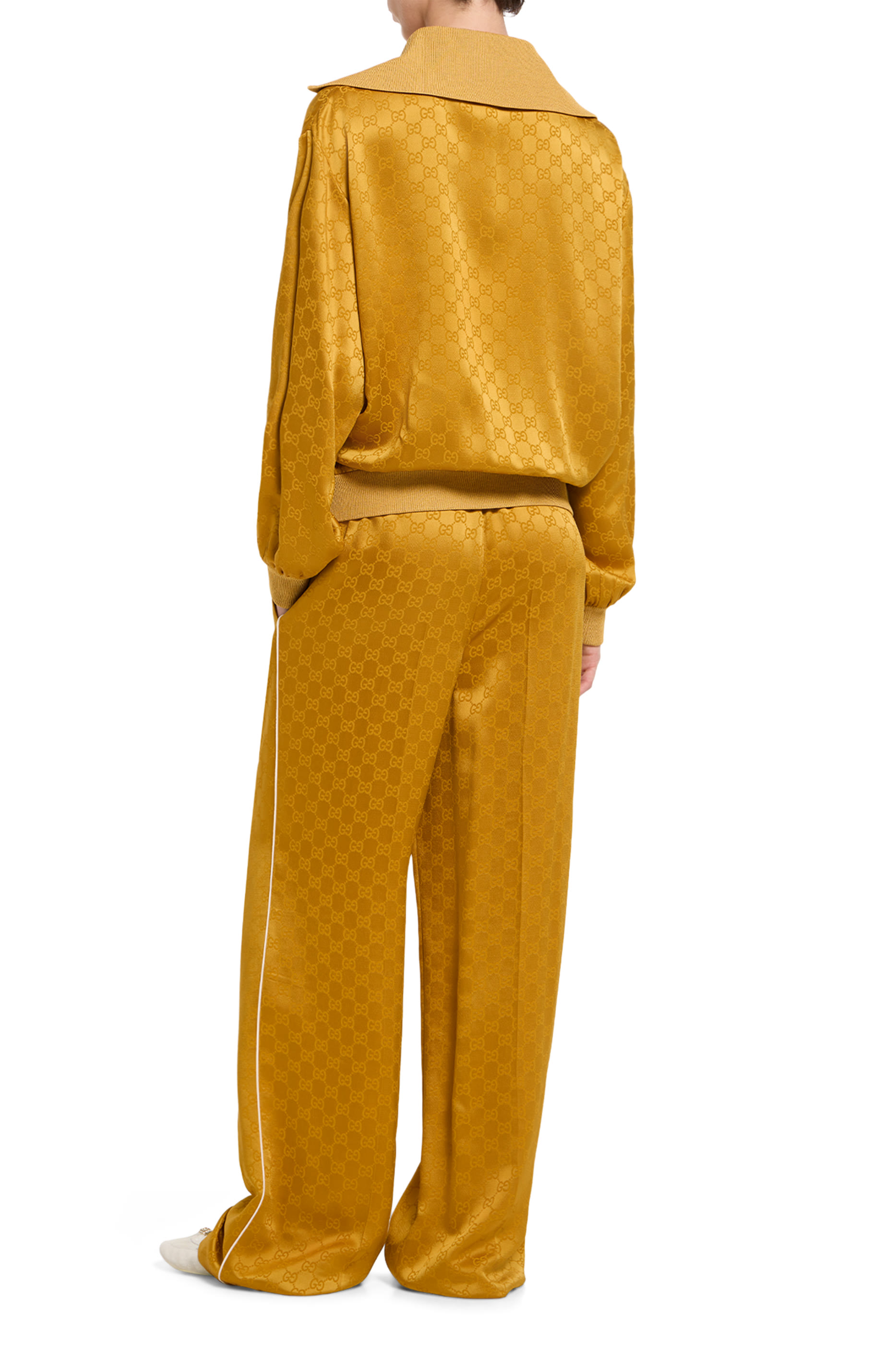 بنطال بنقشة حرفي شعار الماركة أسيتات جاكار