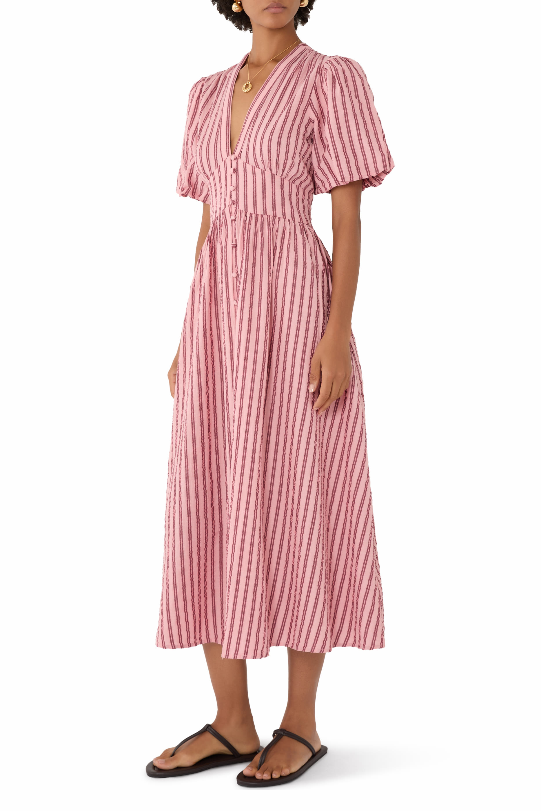 Striped Starlight Midi Dress