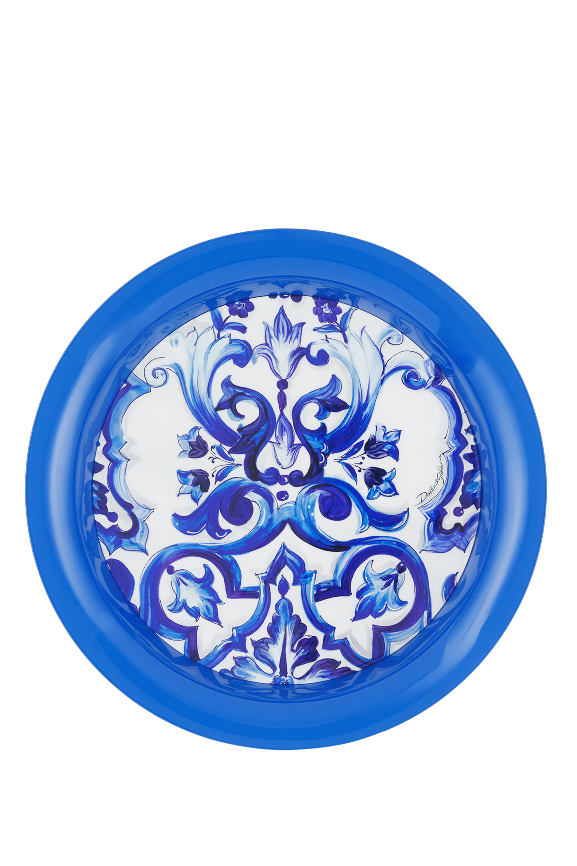 صينية معدنية مستديرة بلو ميديتيرانيو