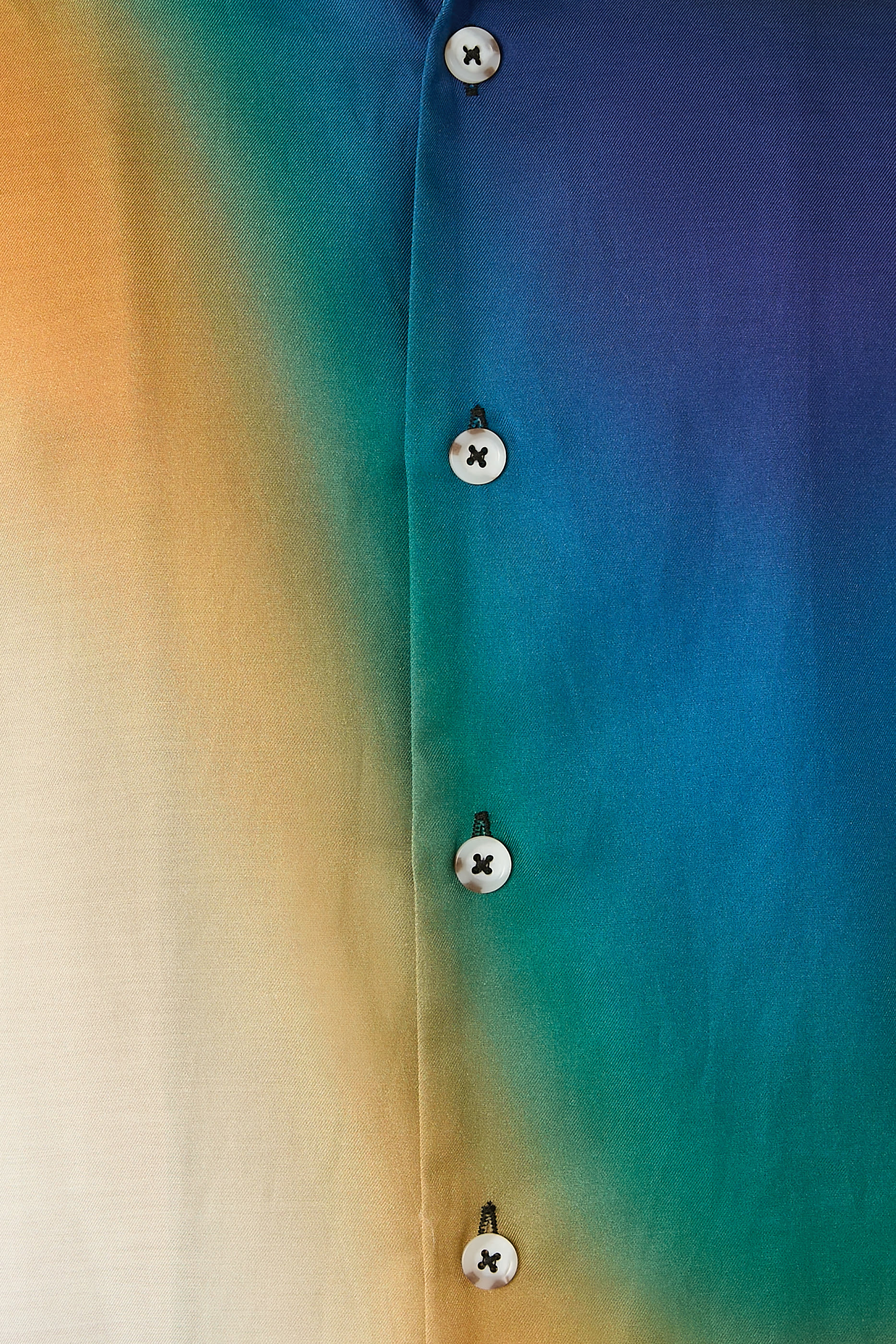 قميص بولينج بنقشة مموجة بلون متدرج