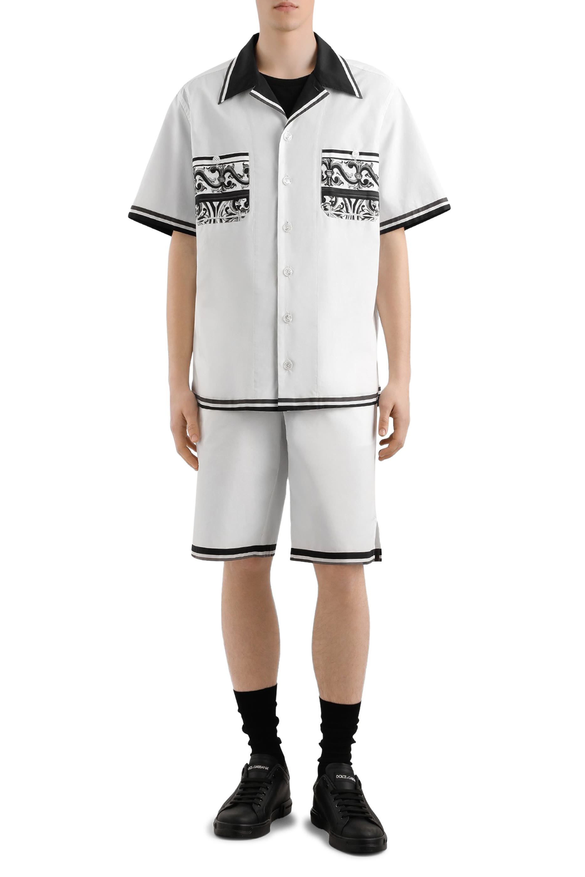 قميص هاواي بنقشة مايوليكا بوبلين