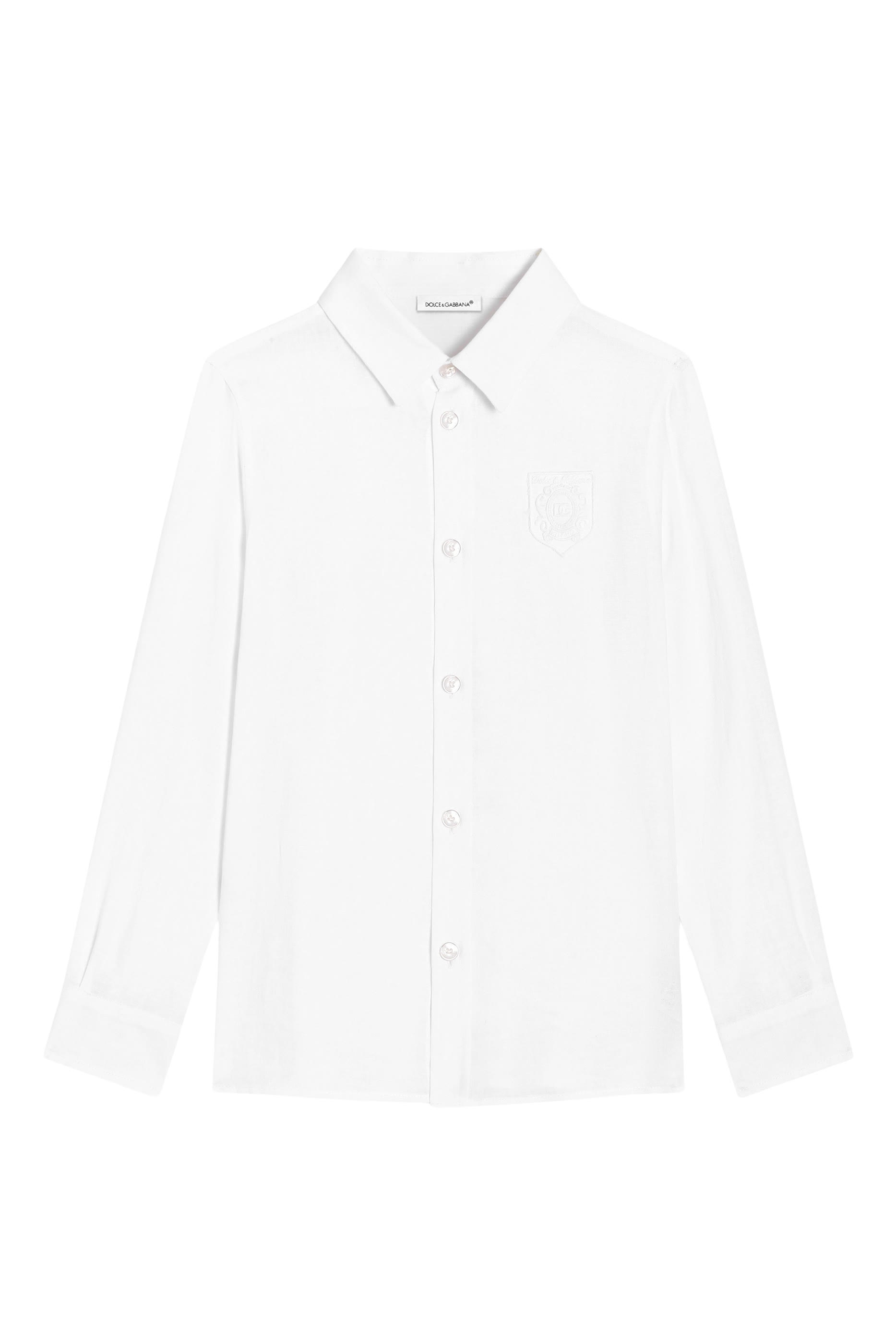 قميص كتان بشعار حرفي الماركة للأطفال